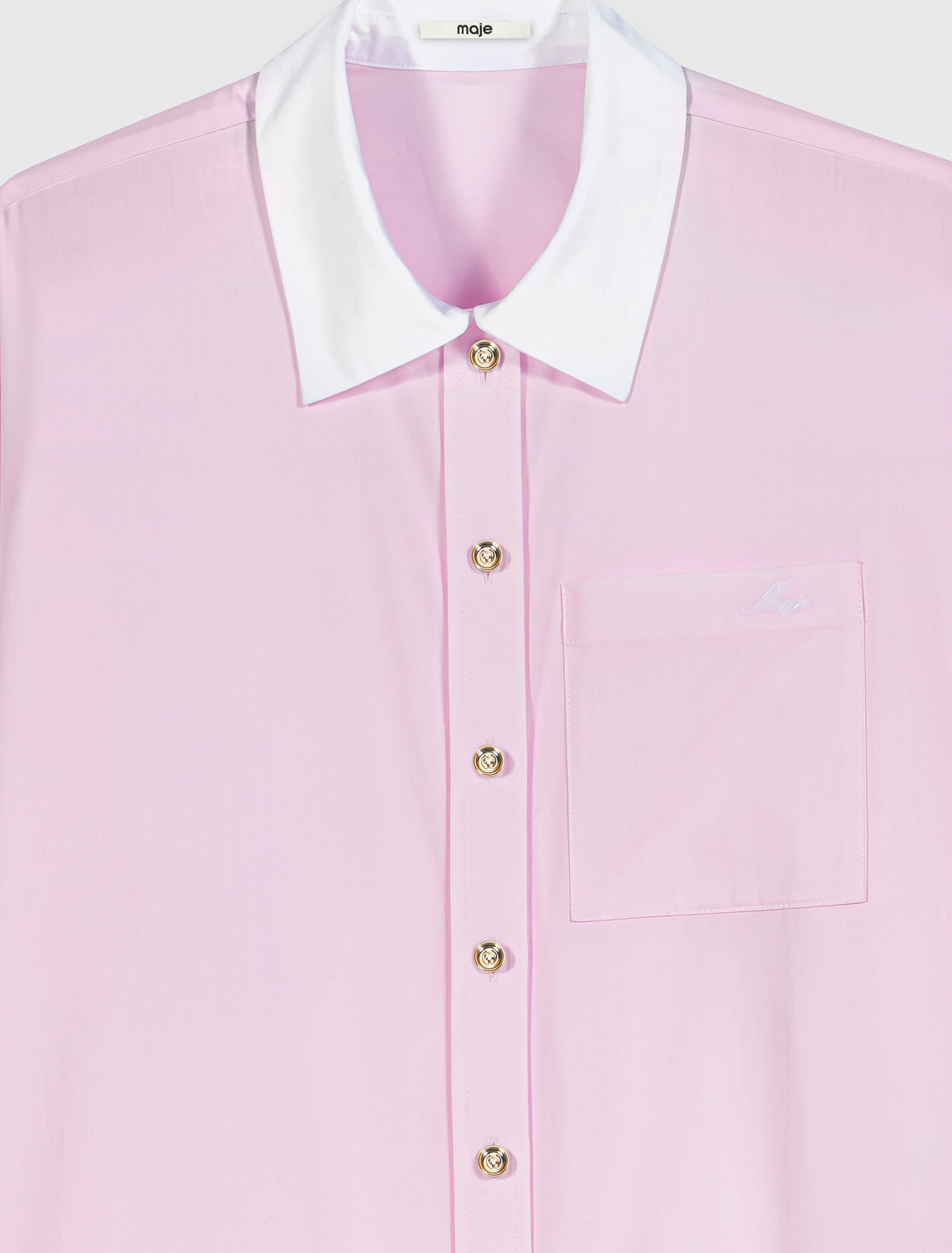 Cropped shirt with contrast collar