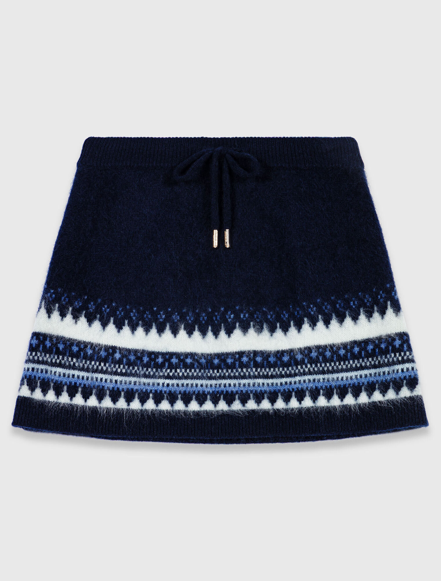 Short jacquard knit skirt