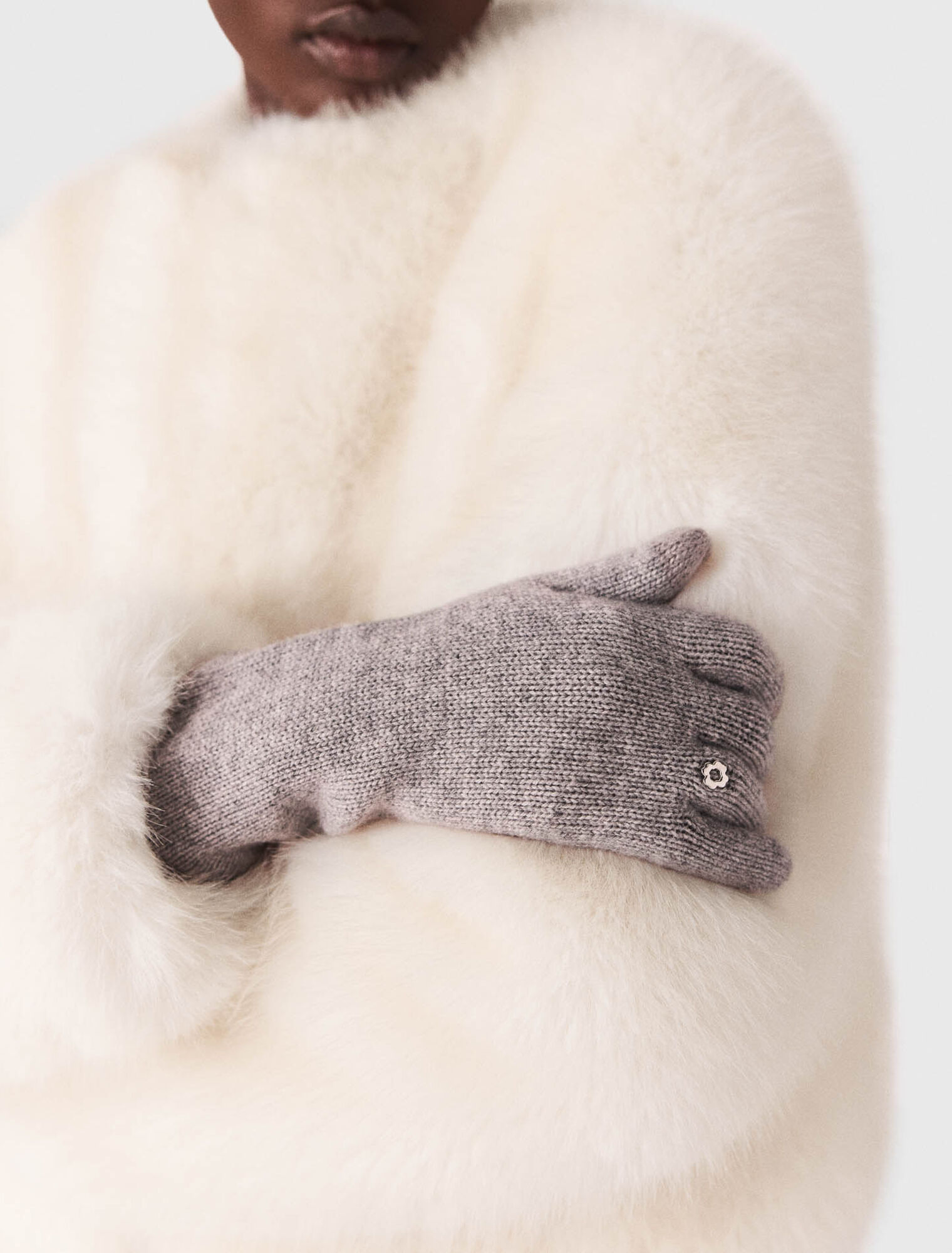 Long wool and cashmere gloves