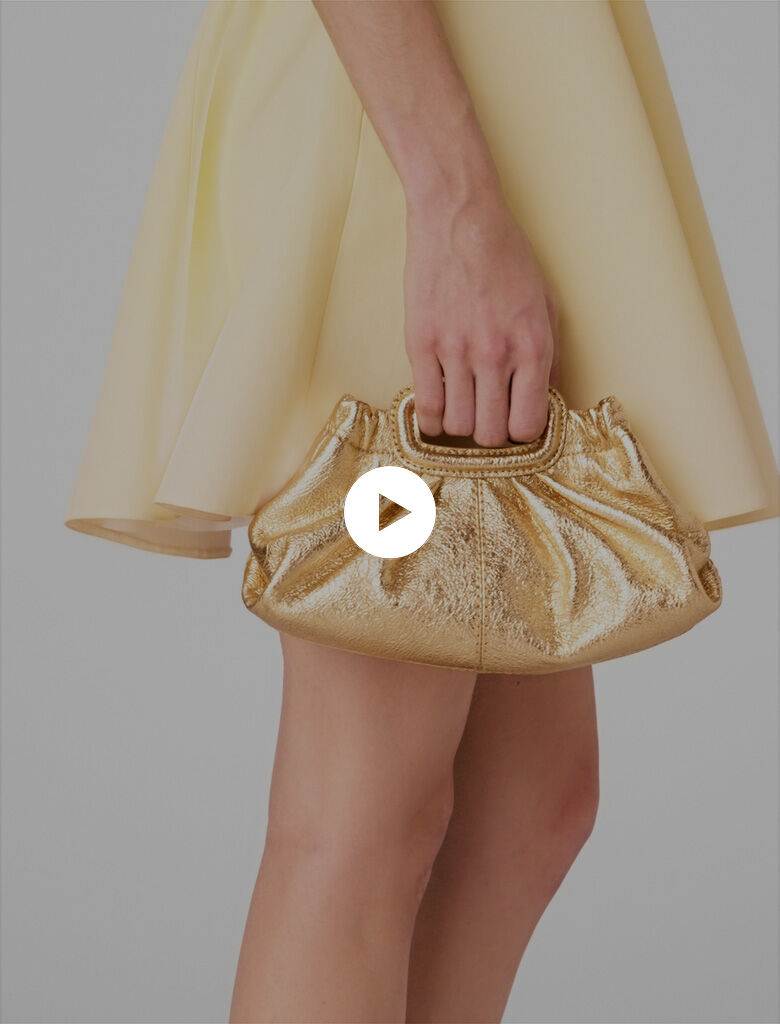 Metallic leather Milpli mini Clutch Gold for Women | Maje