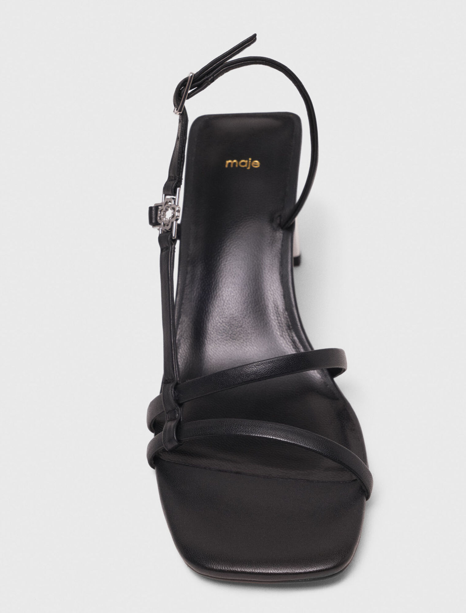 Metallic heel strappy sandals