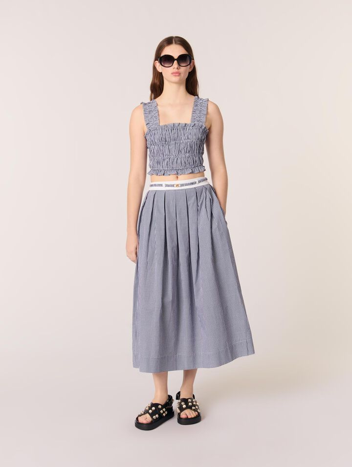 Gingham maxi skirt