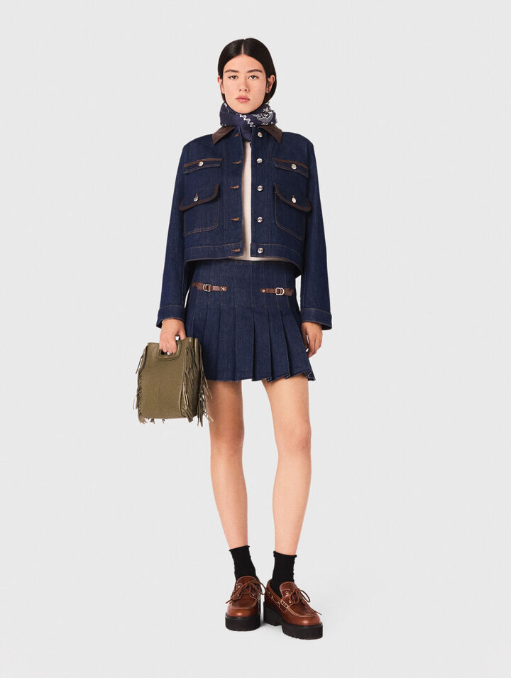 Short denim skirt with lining Short denim skirt with lining