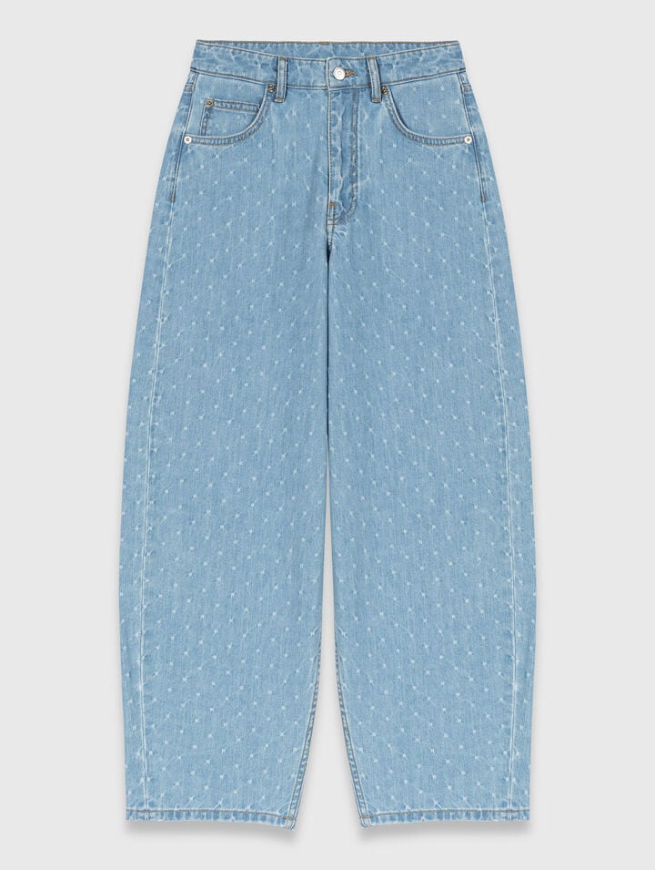 Textured balloon jeans