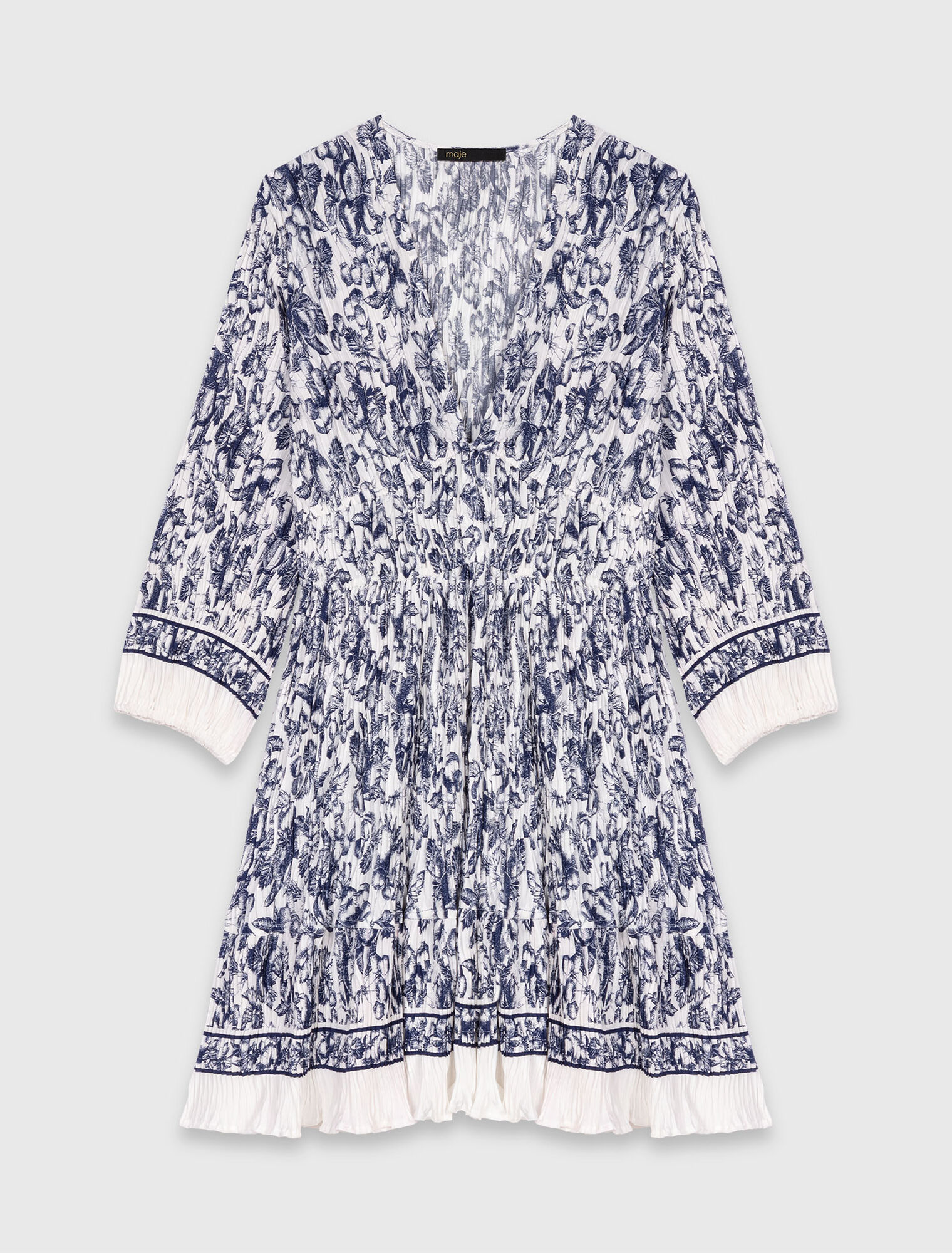 Patterned pleated dress