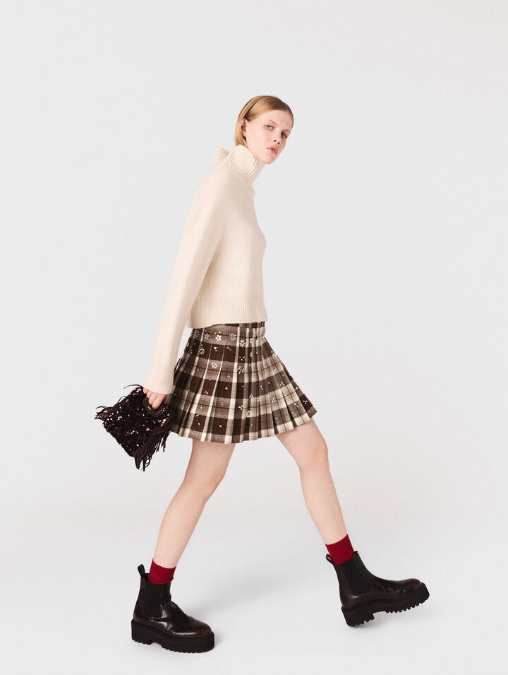 Rhinestone checked kilt Rhinestone checked kilt