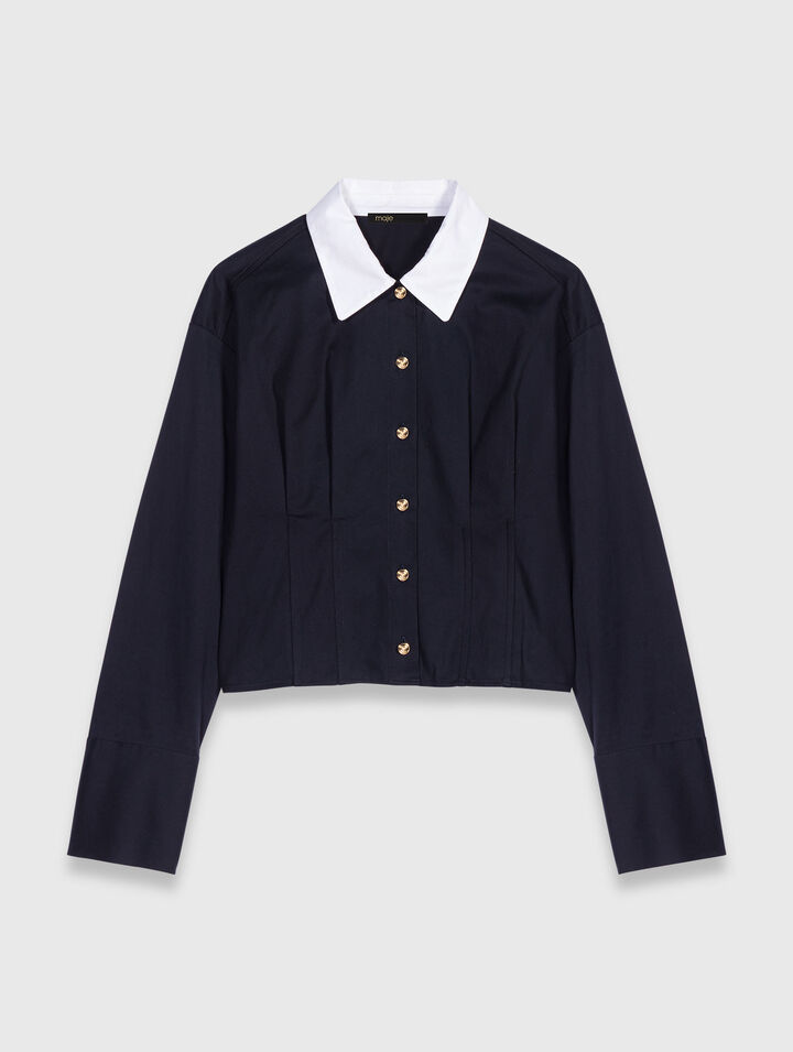 Cropped poplin shirt