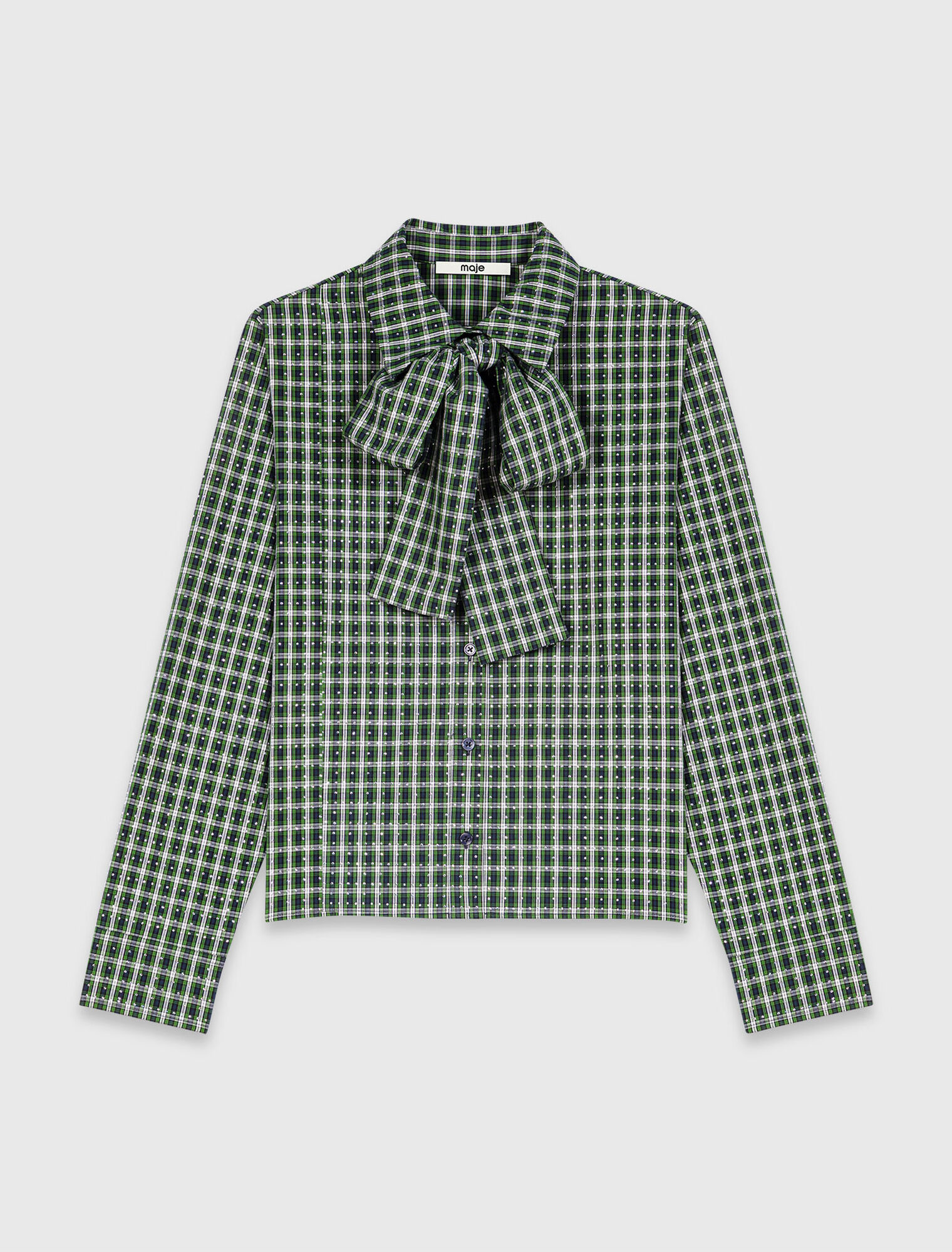 Rhinestone shirt with tie