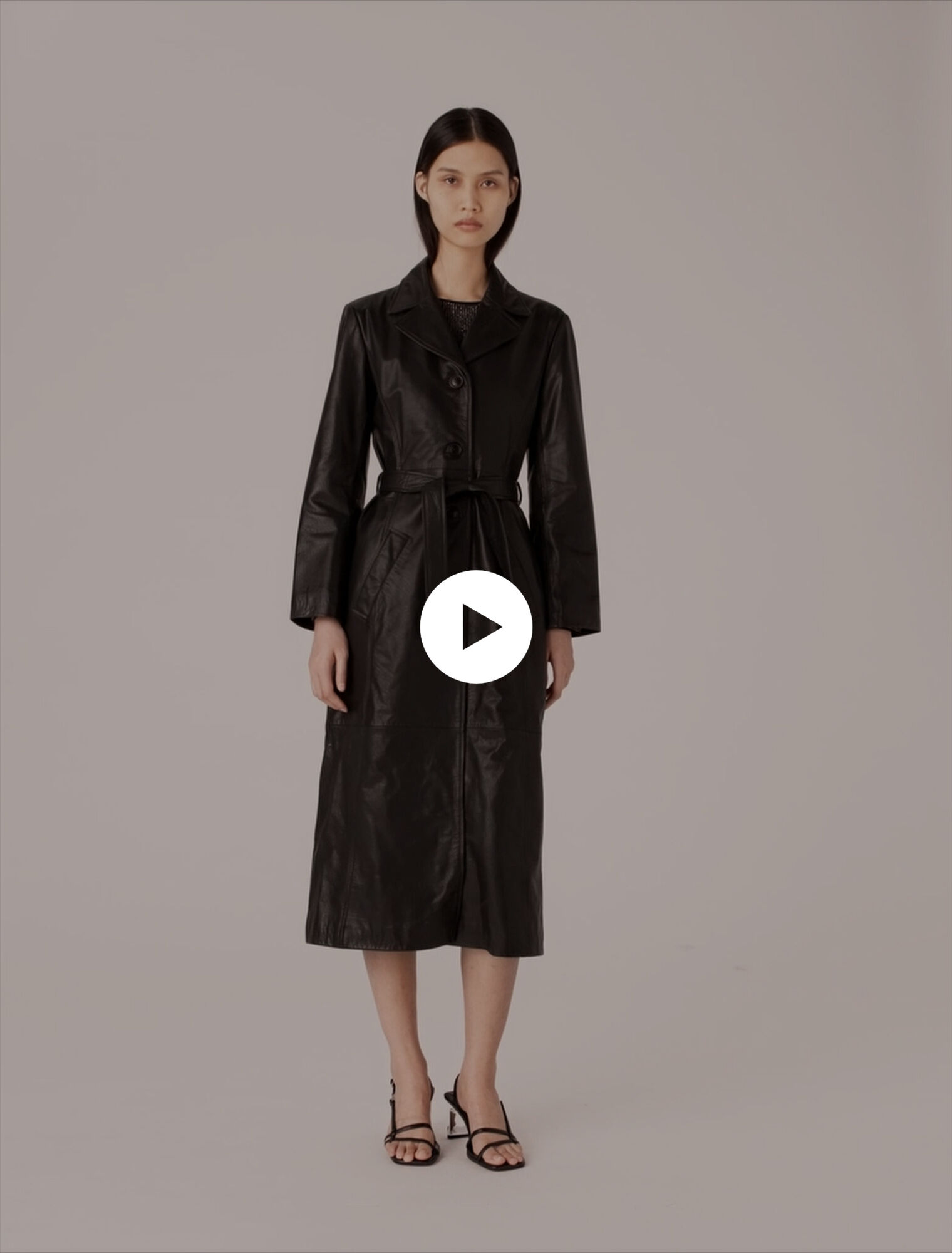 Long leather trench coat Long leather trench coat