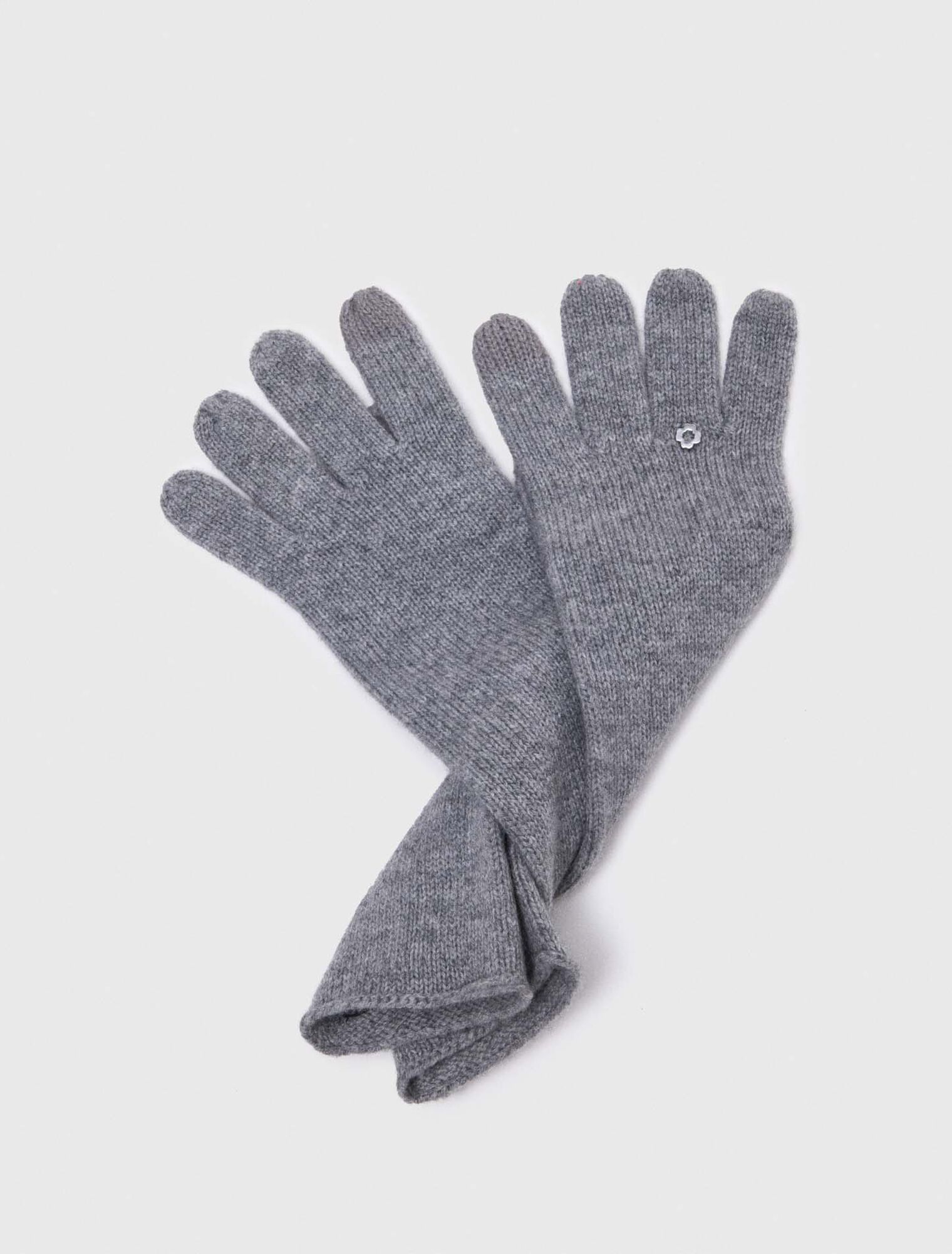 Long wool and cashmere gloves