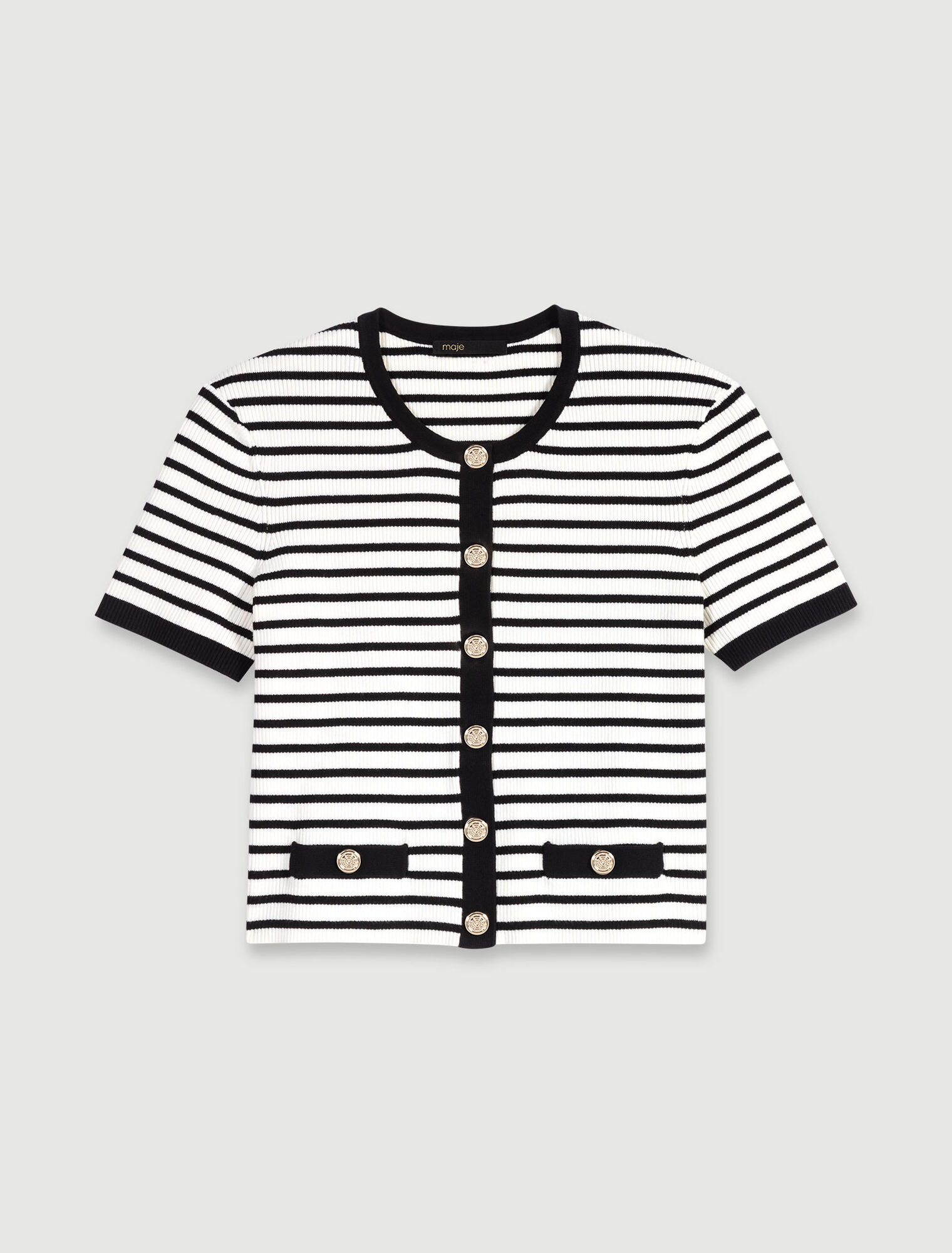 Short-sleeved knit cardigan