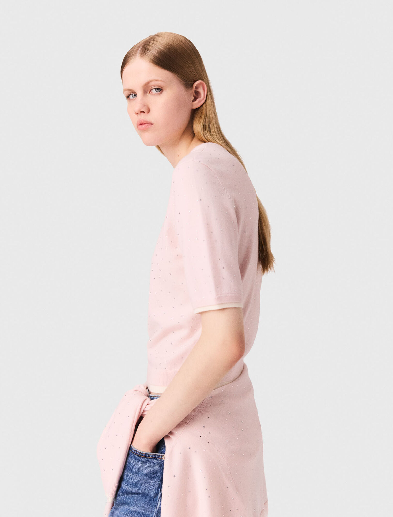 Jumper with rhinestones