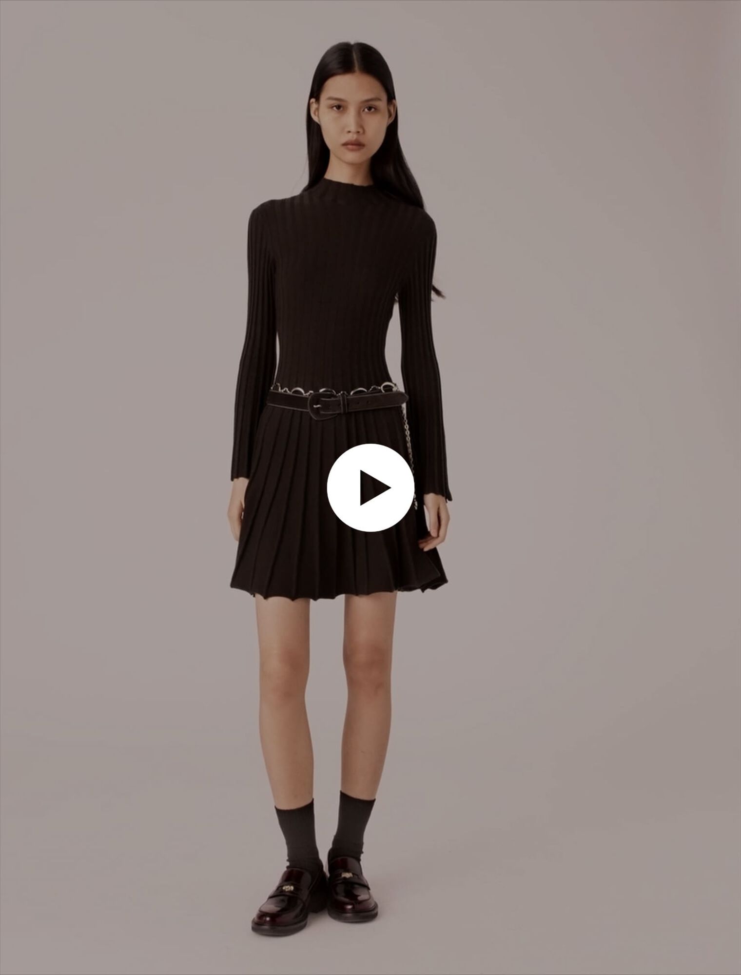 High-neck short skater dress High-neck short skater dress