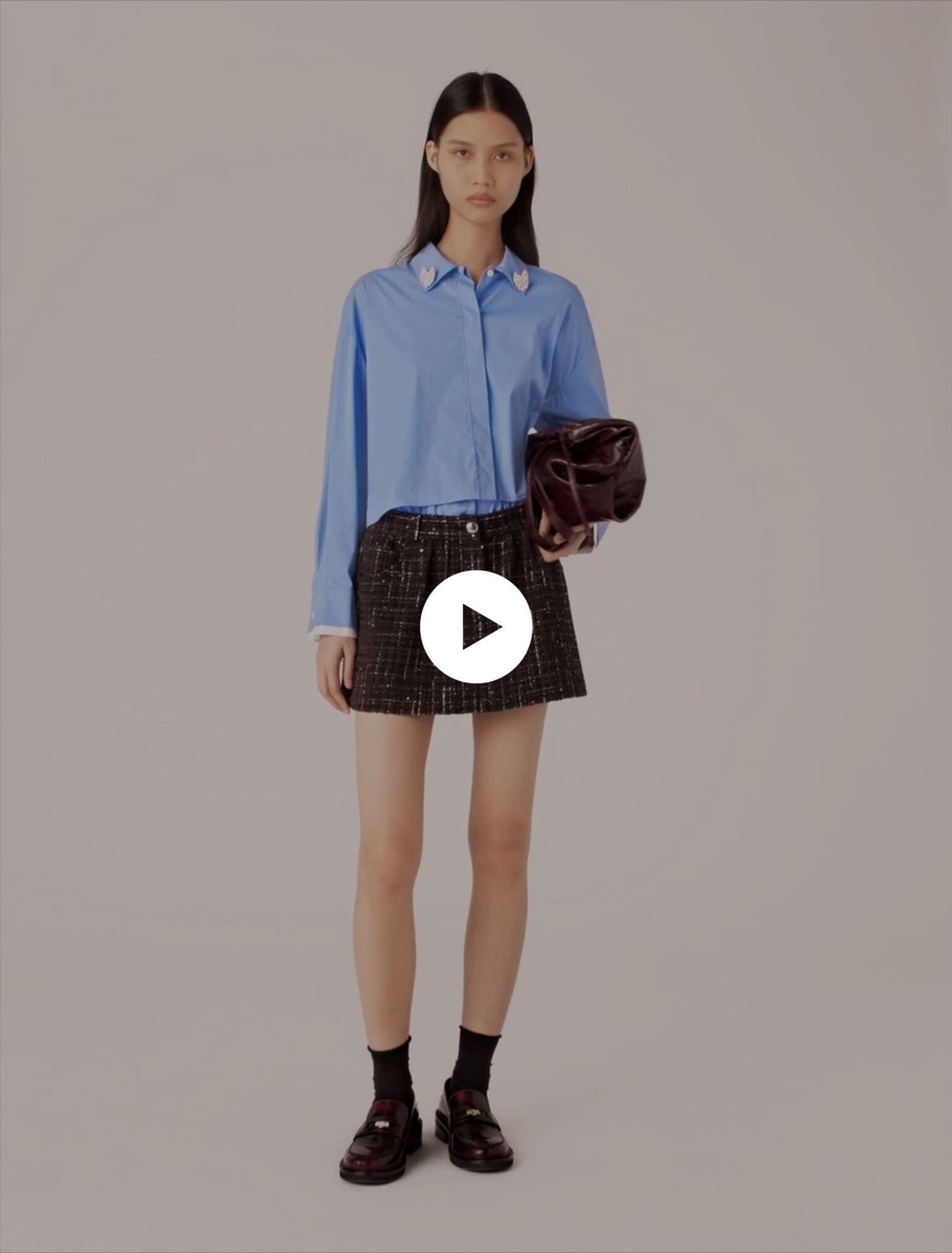 Tweed shorts with elasticated waistband