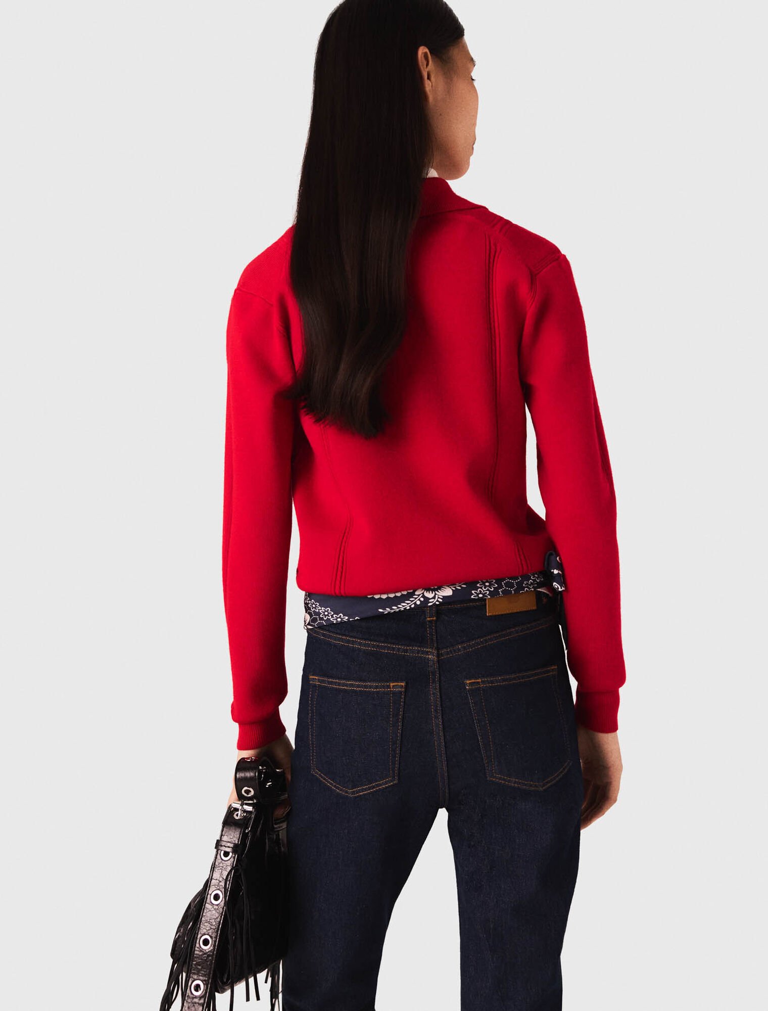 Polo collar jumper with embroidery