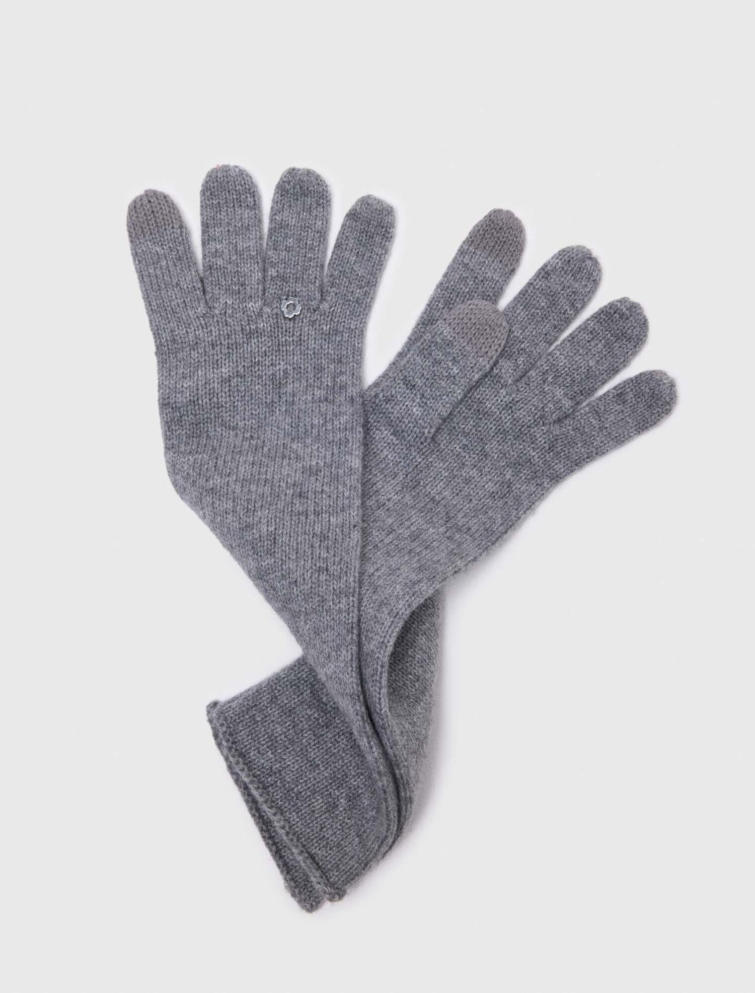Long wool and cashmere gloves