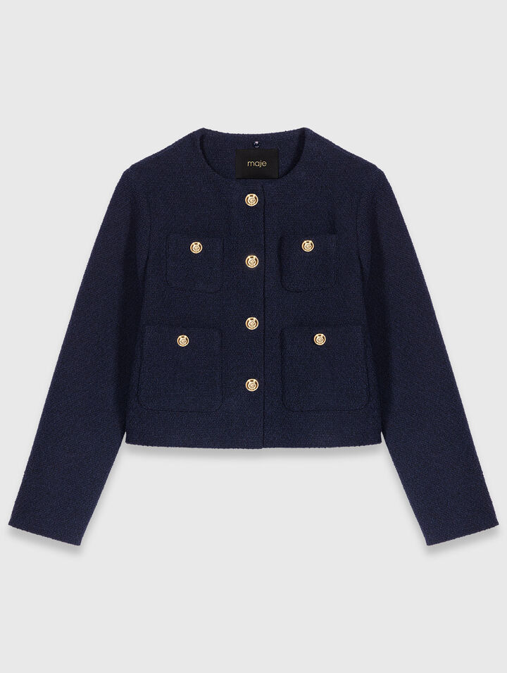 Short tweed jacket, removable col Short tweed jacket, removable col