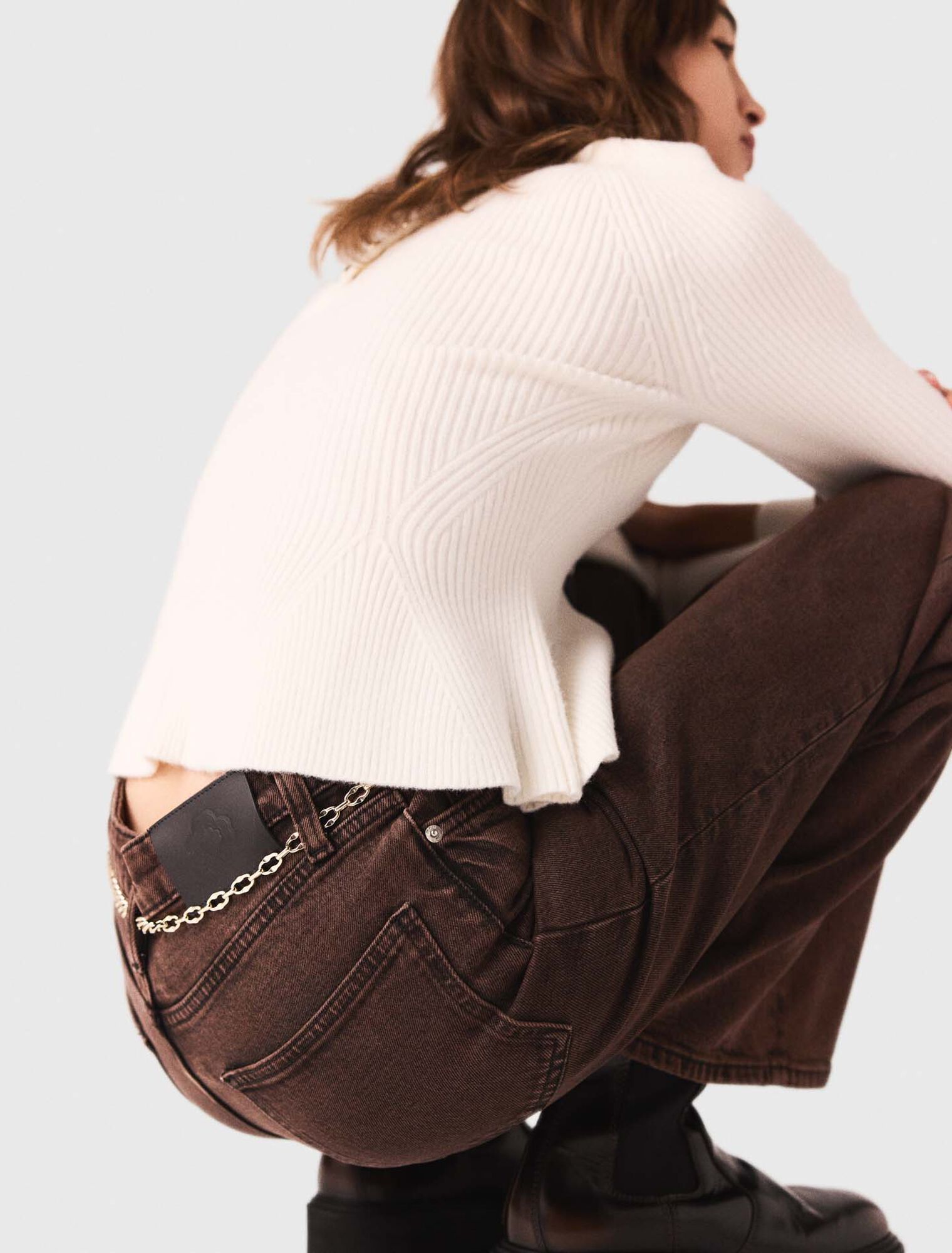 Bootcut jeans with chain