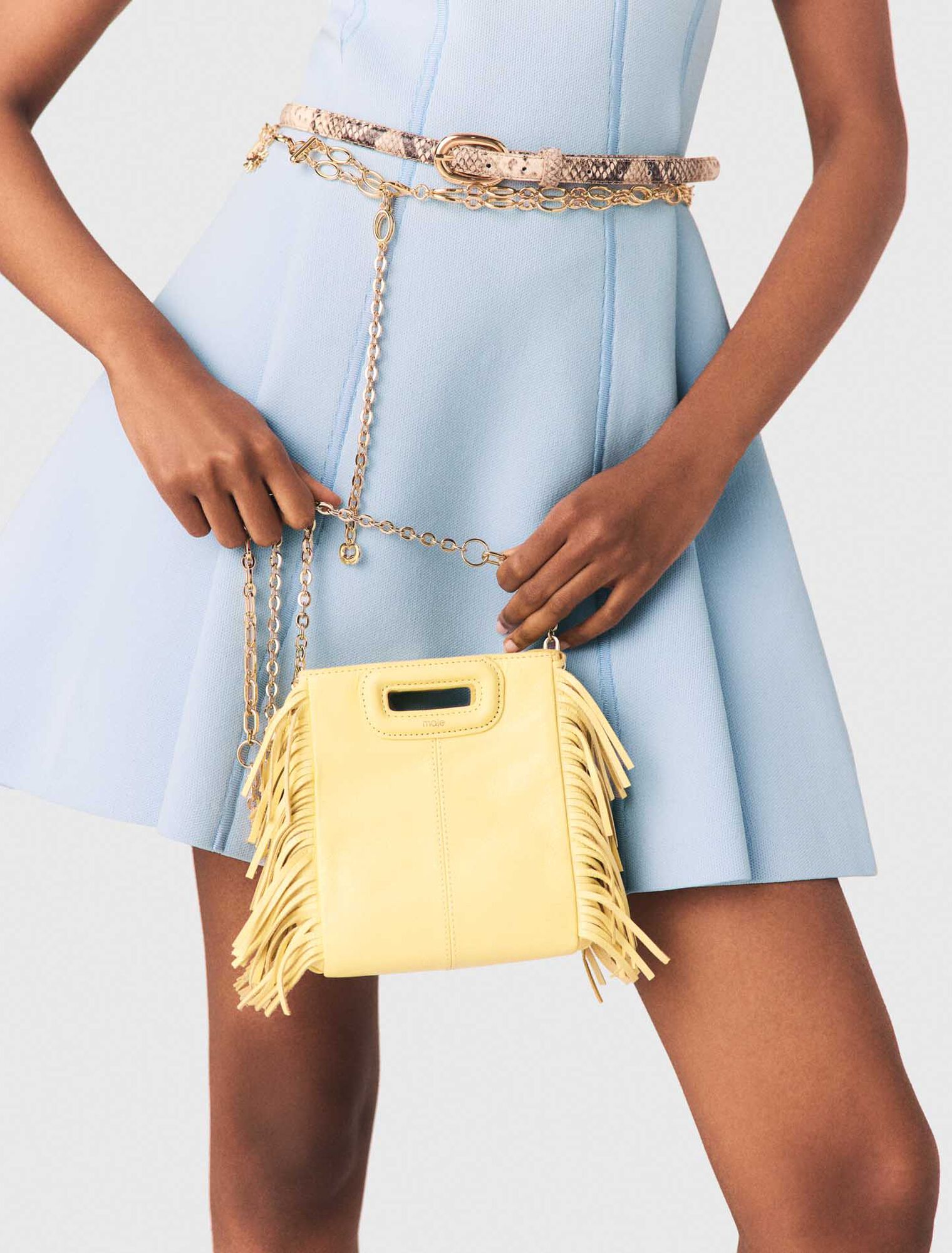 Matte crackled leather M Mini bag