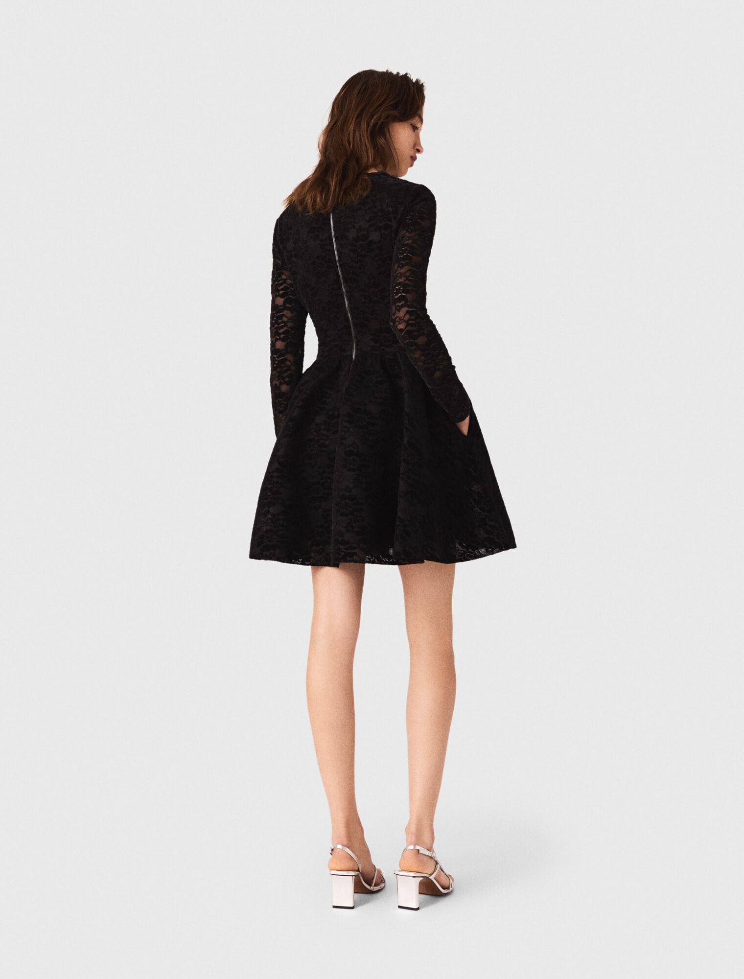 Flared velvet short dress