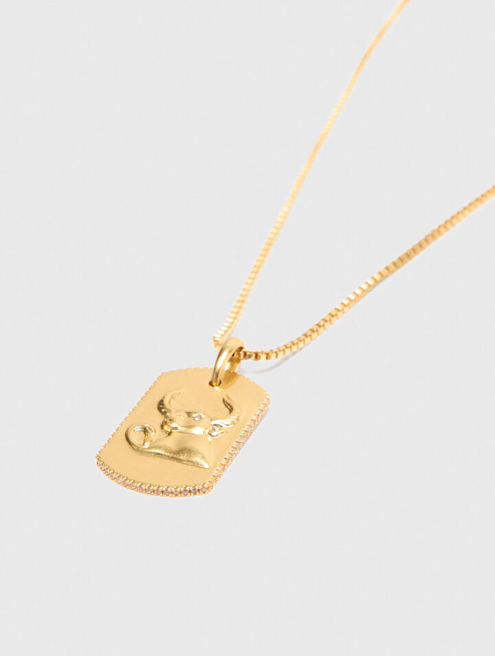 Zodiac sign plaque necklace Zodiac sign plaque necklace