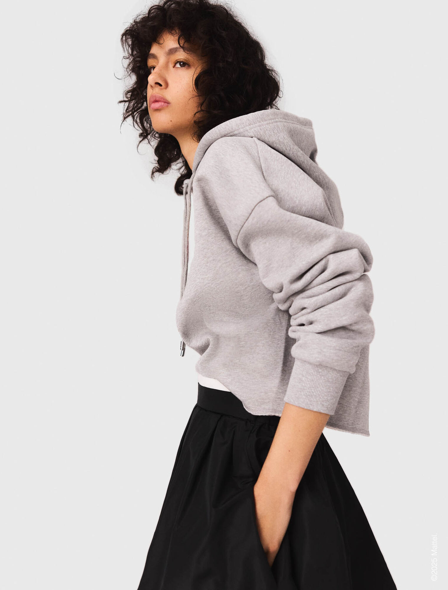 Embroidered logo crop sweatshirt