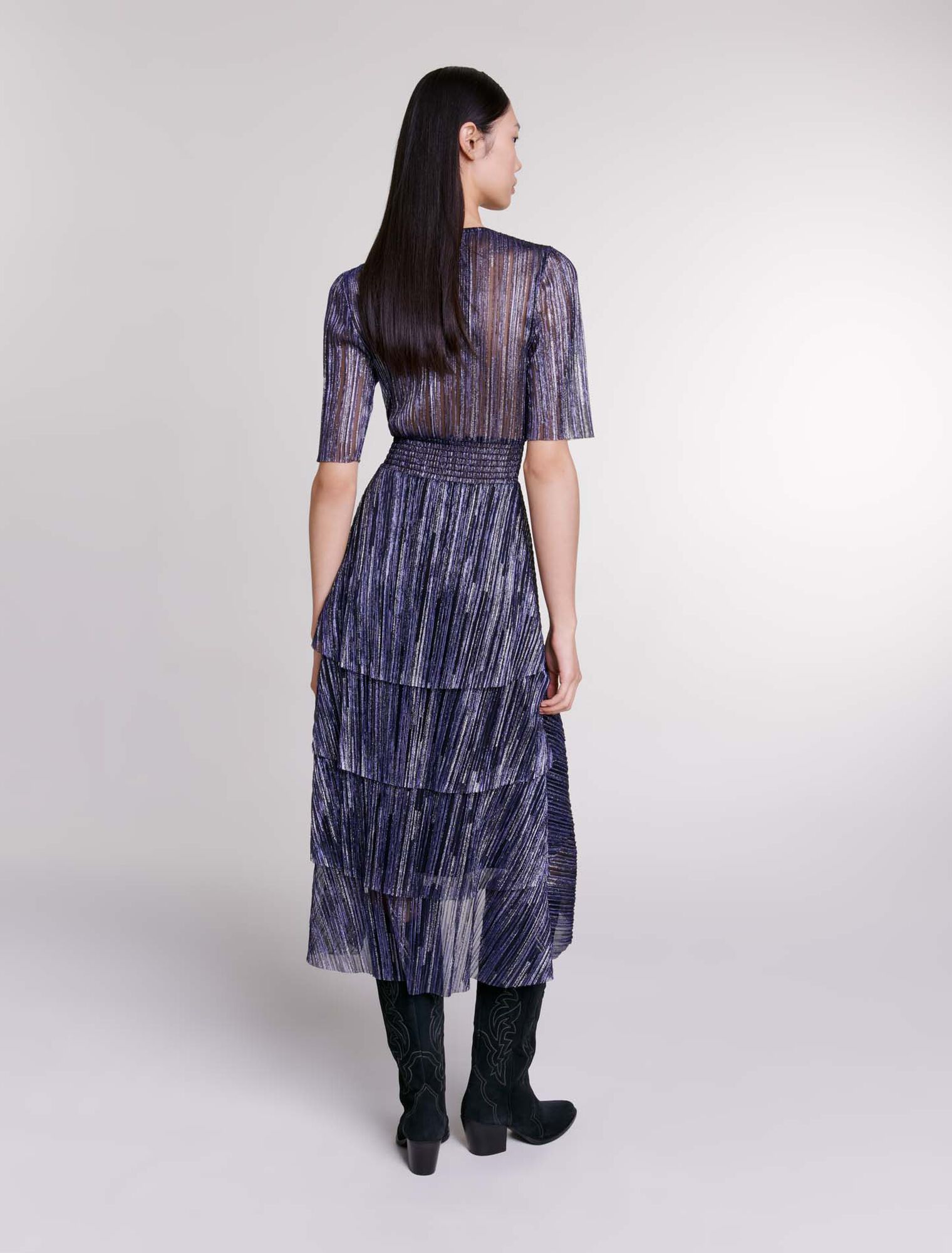 Full lamé dress with ruffles Full lamé dress with ruffles
