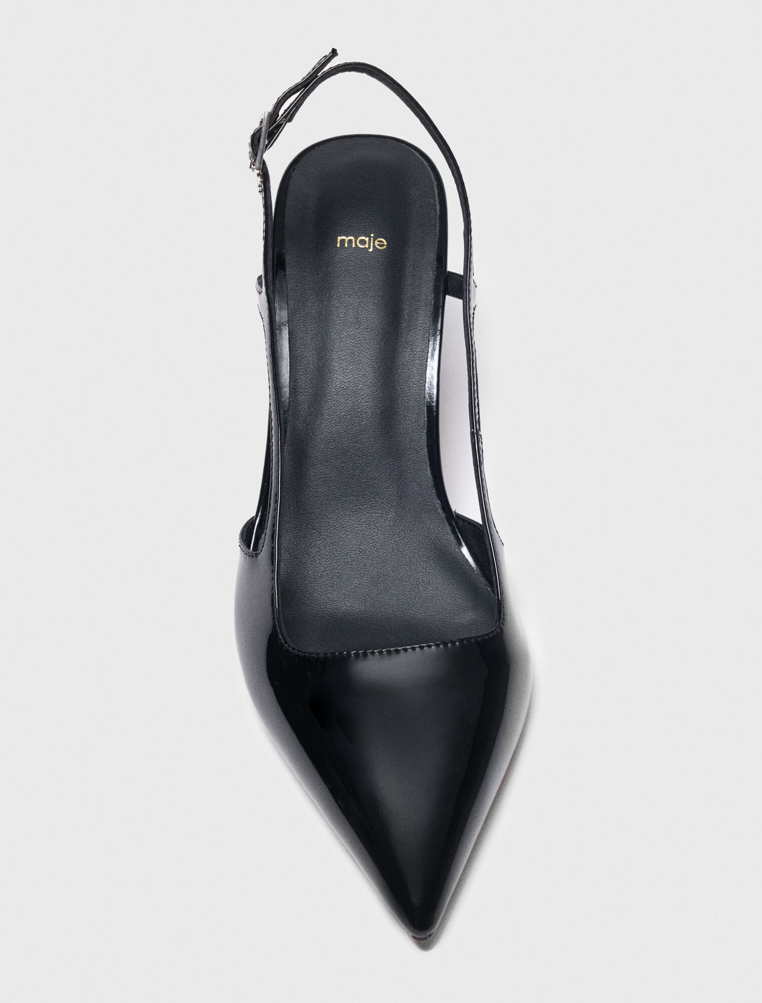 Patent leather slingback pumps