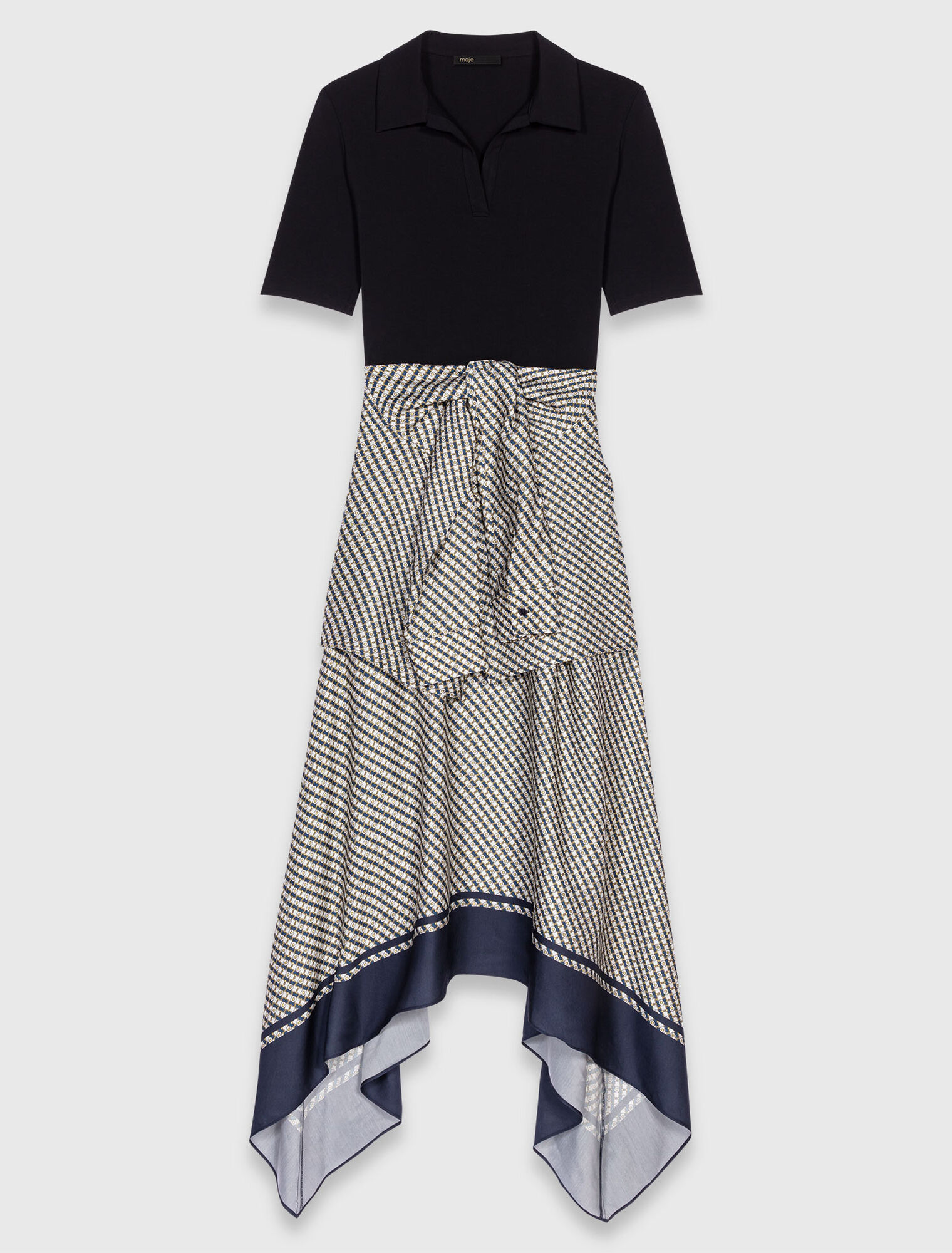 Printed two-tone dress