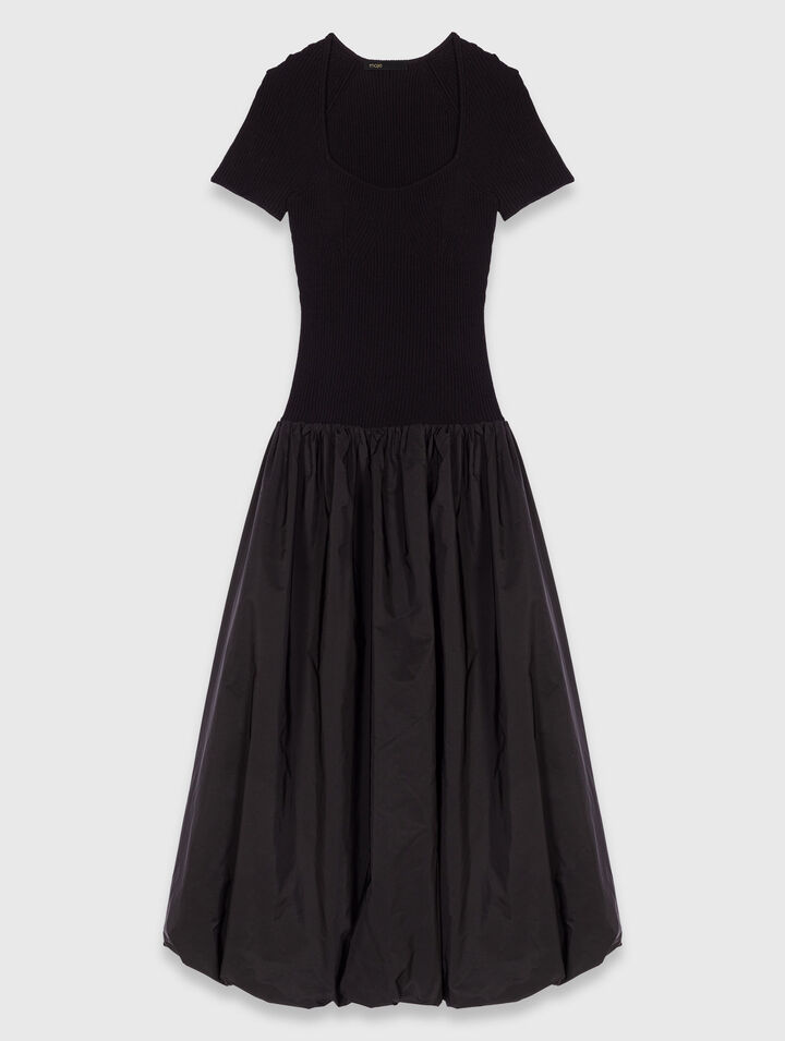 Long mesh and taffeta dress Long mesh and taffeta dress