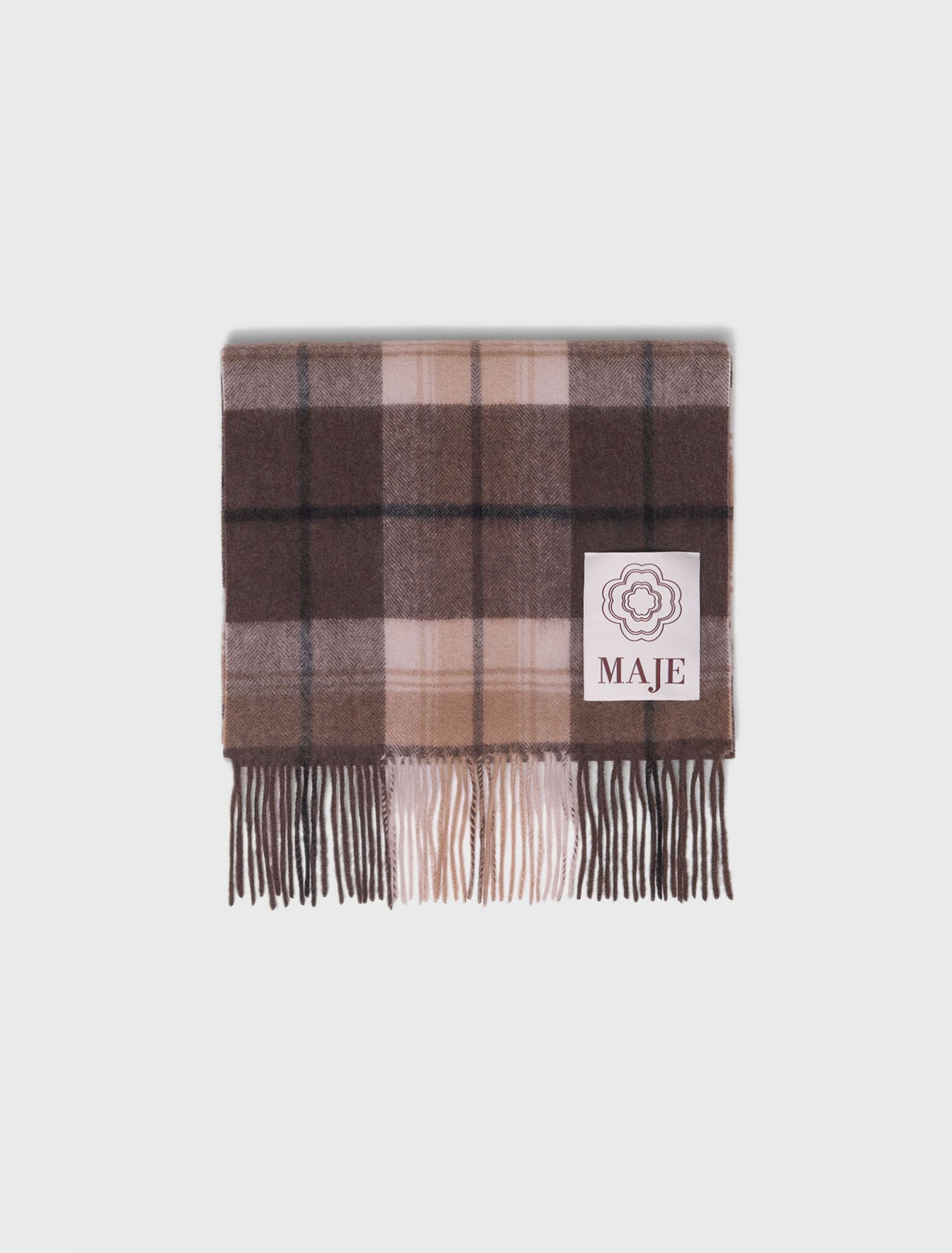 Wool check scarf