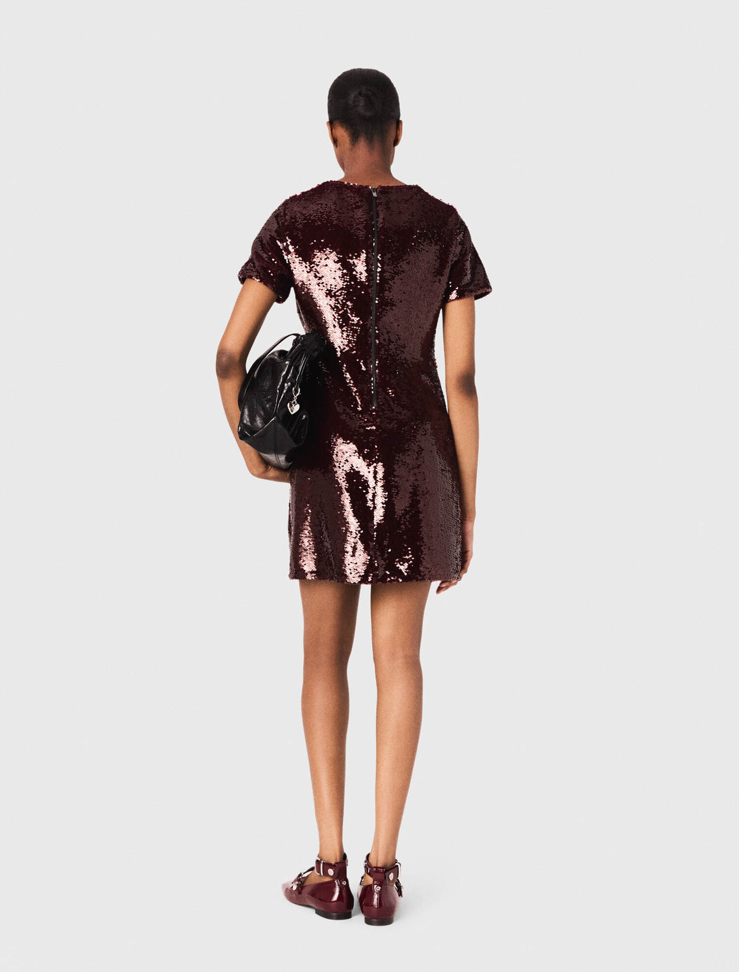 Sequin-embroidered short dress