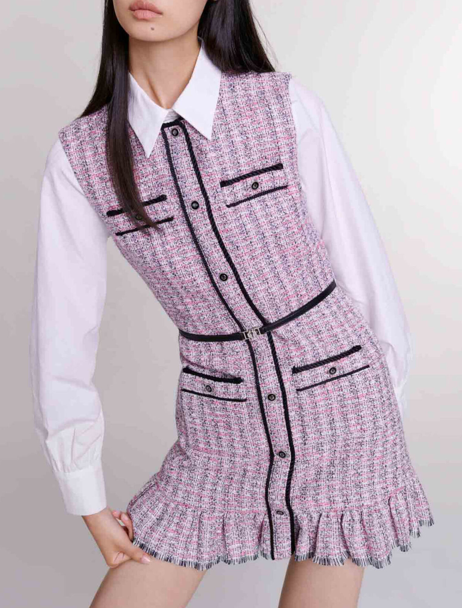 Tweed 2-in-1 short dress
