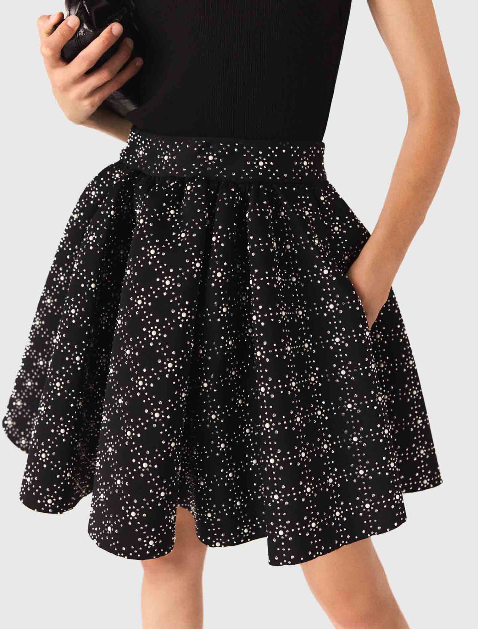 Pearl and rhinestone skater skirt