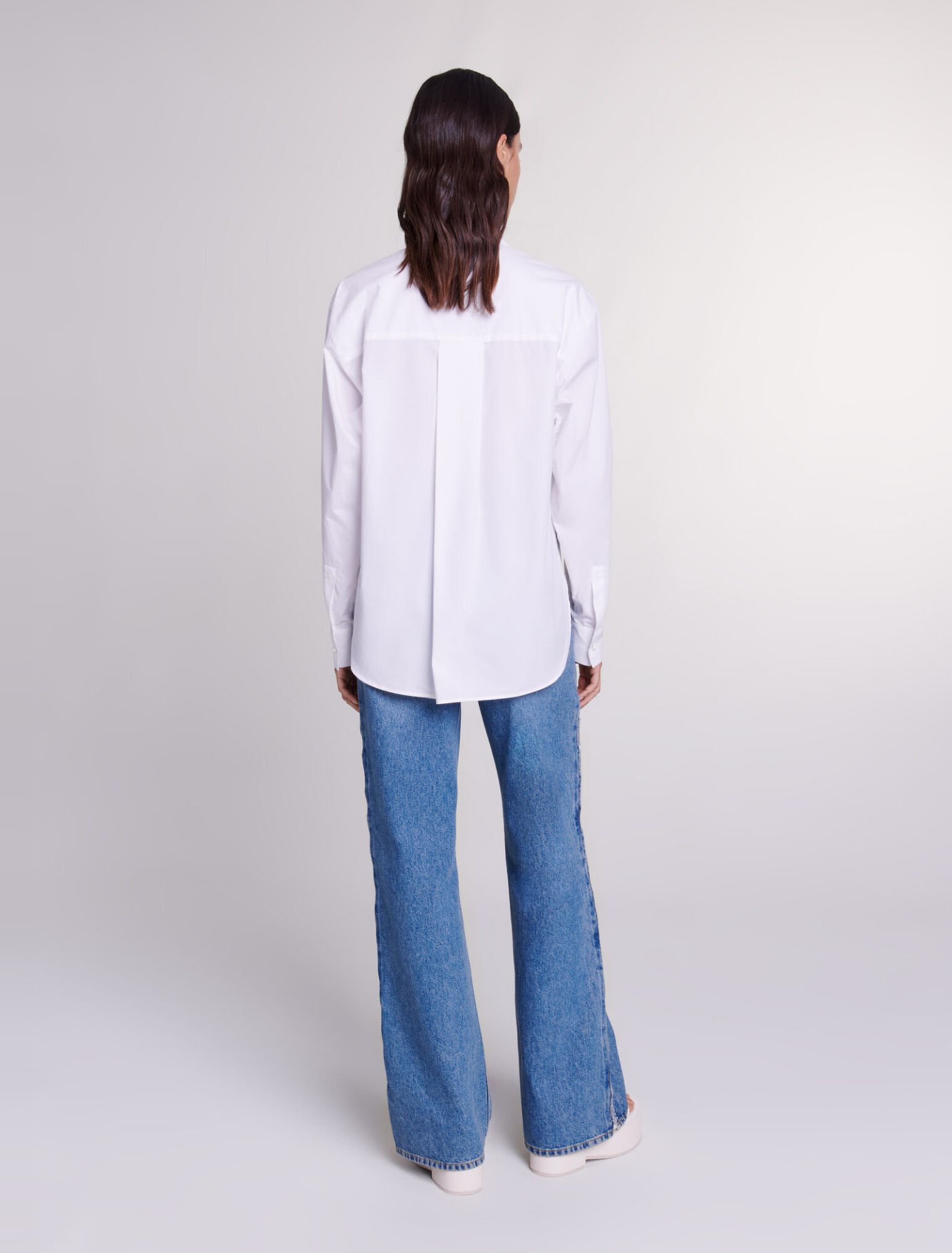 White cotton poplin shirt