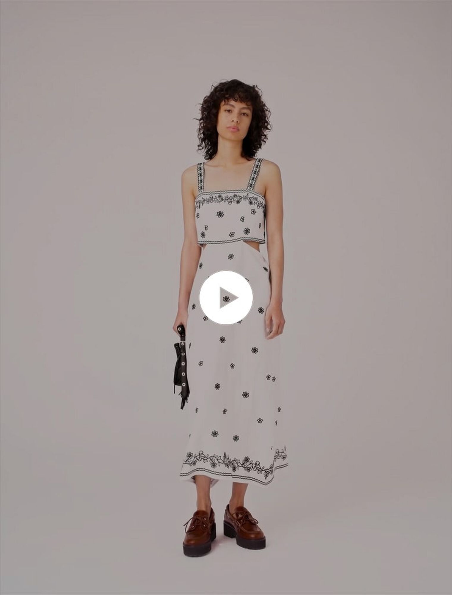 Embroidered cut-out maxi dress