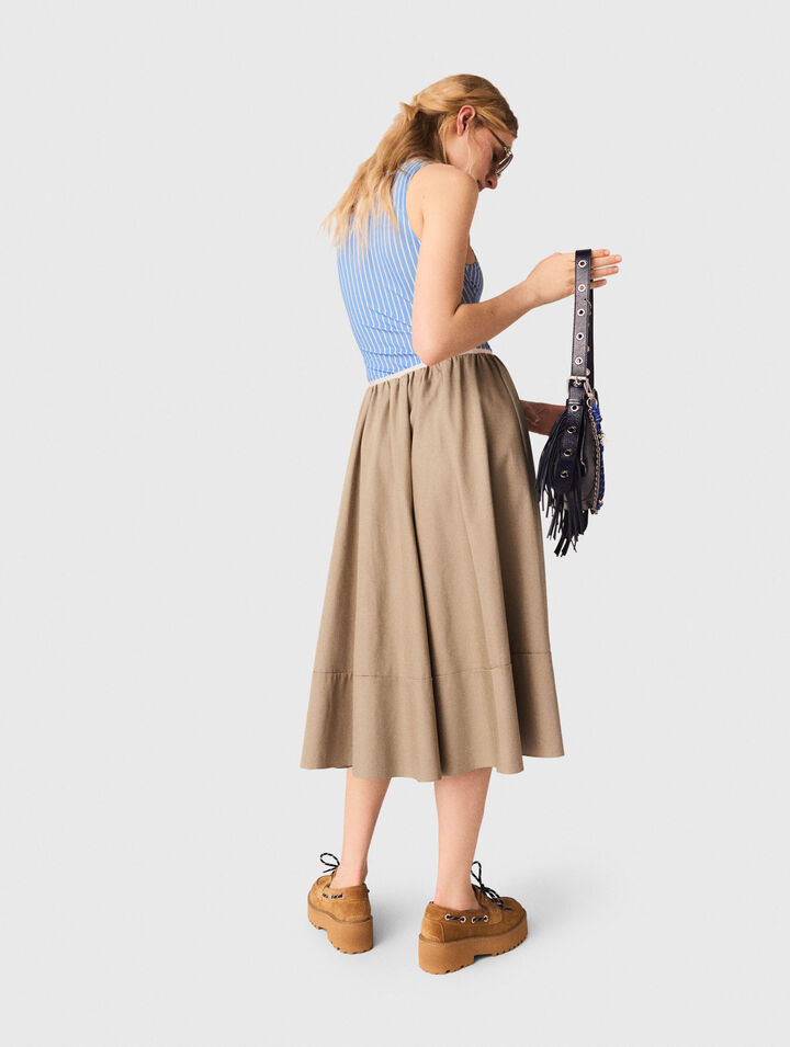 Mid-length cotton skirt