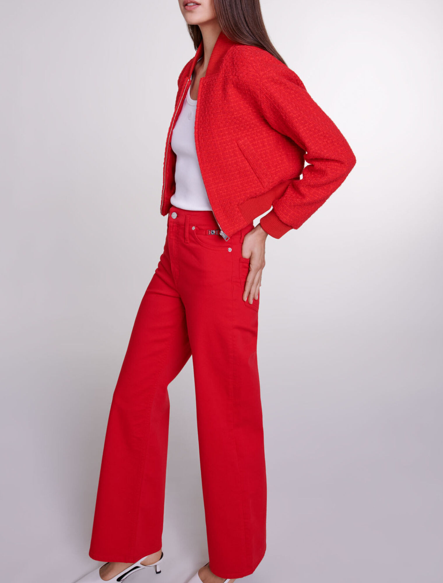 Wide-leg denim jeans