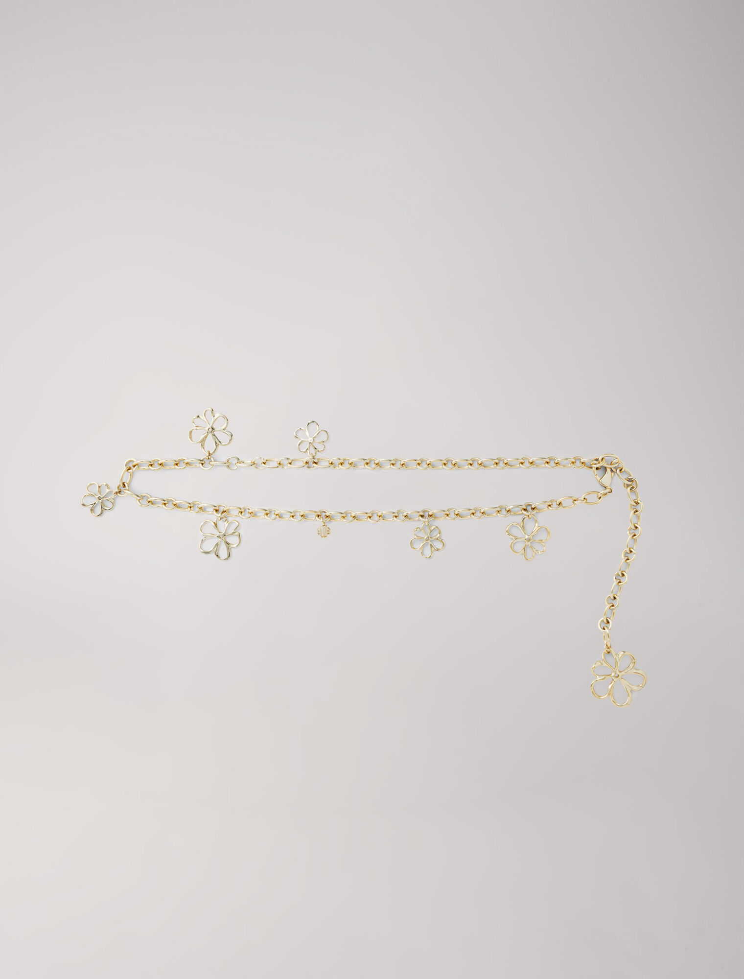 Chain belt with flowers