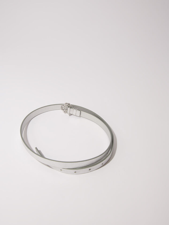 Slim belt with Clover buckle Slim belt with Clover buckle