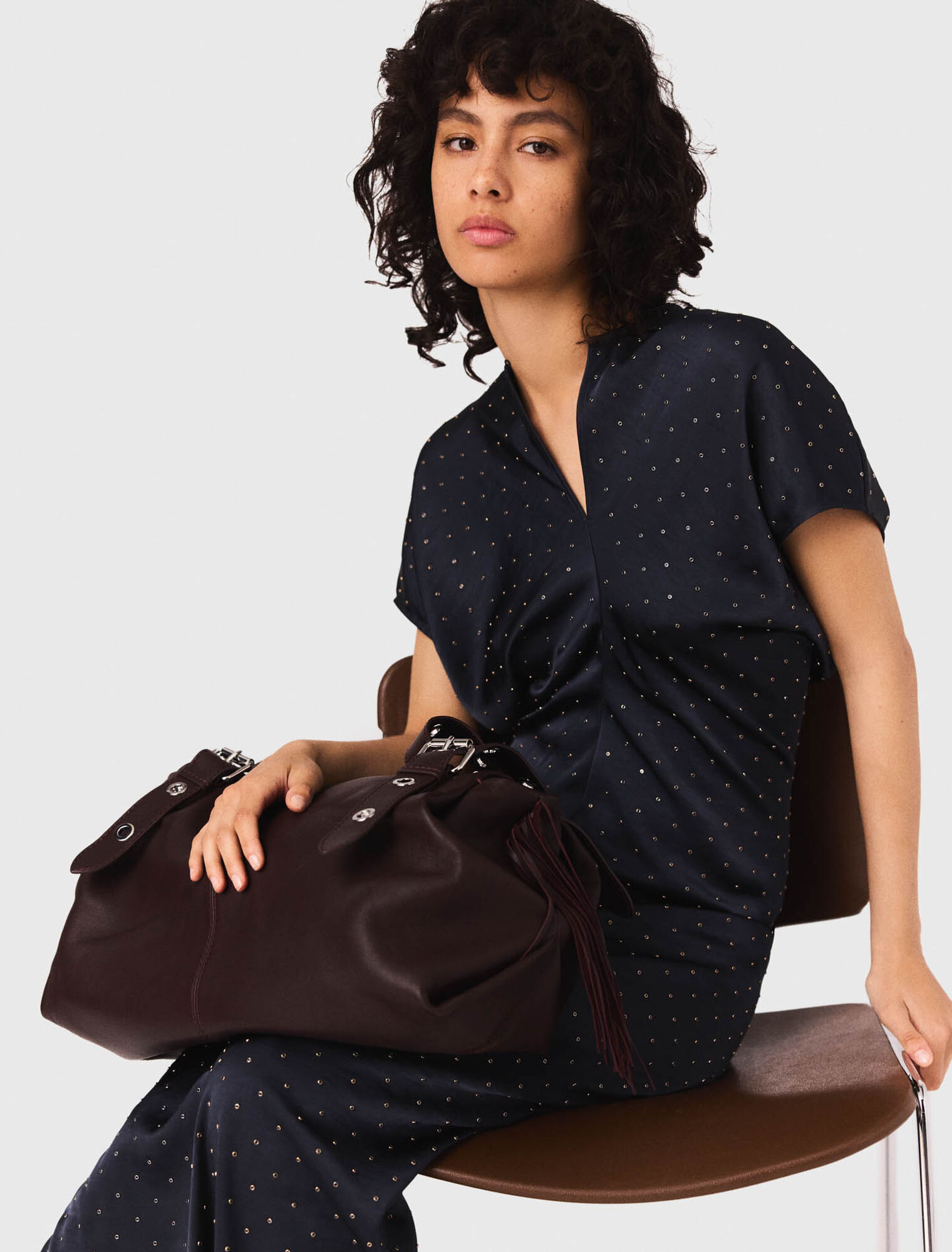 Studded satin maxi dress Studded satin maxi dress