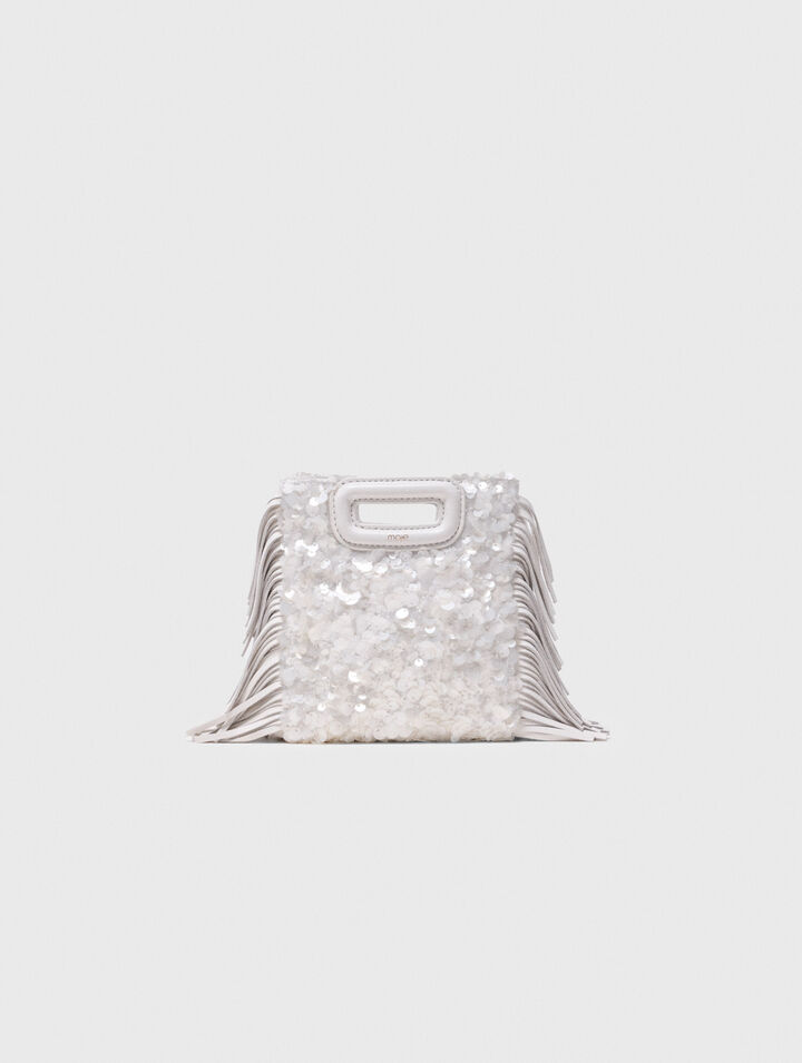 Sequinned M mini bag