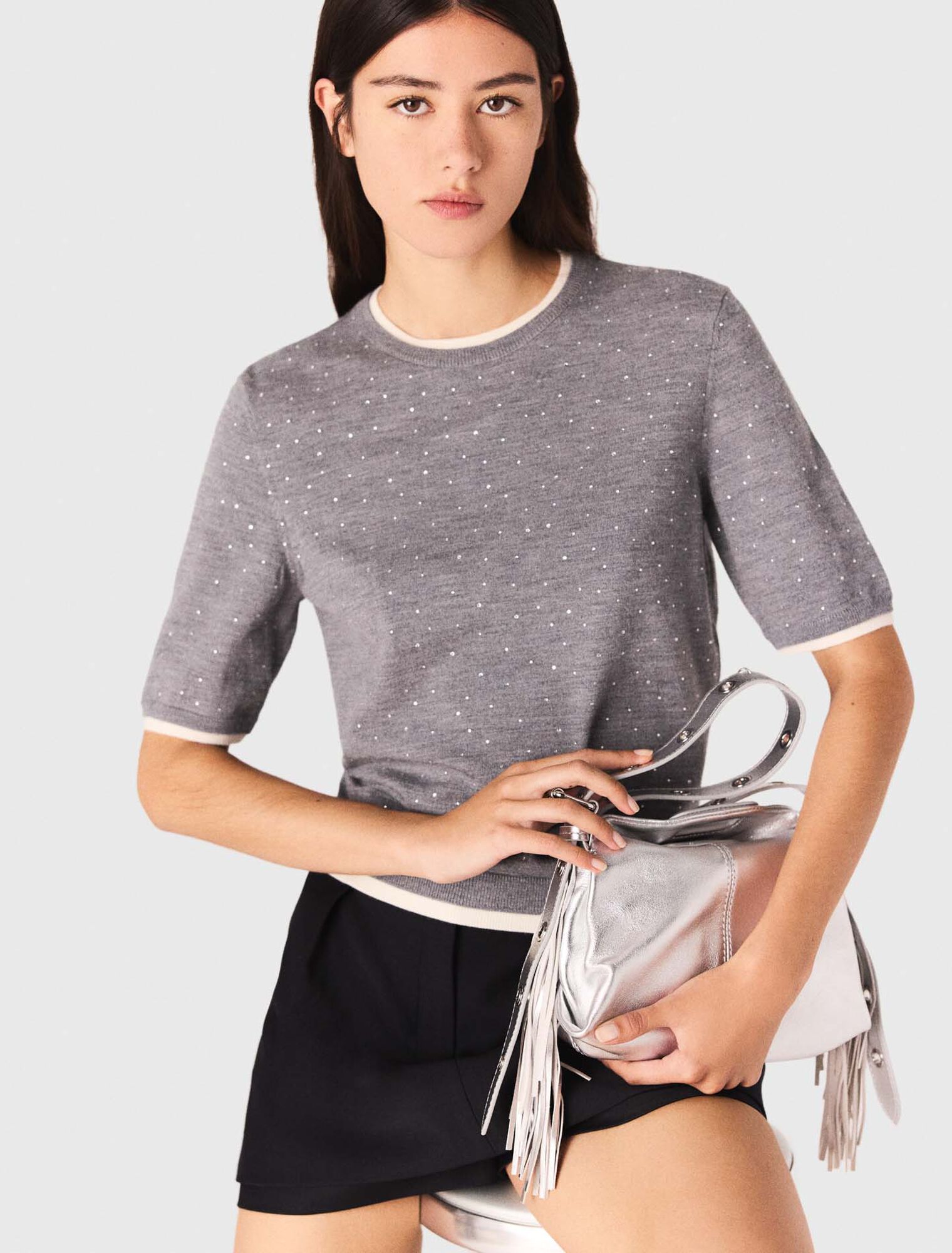 Jumper with rhinestones