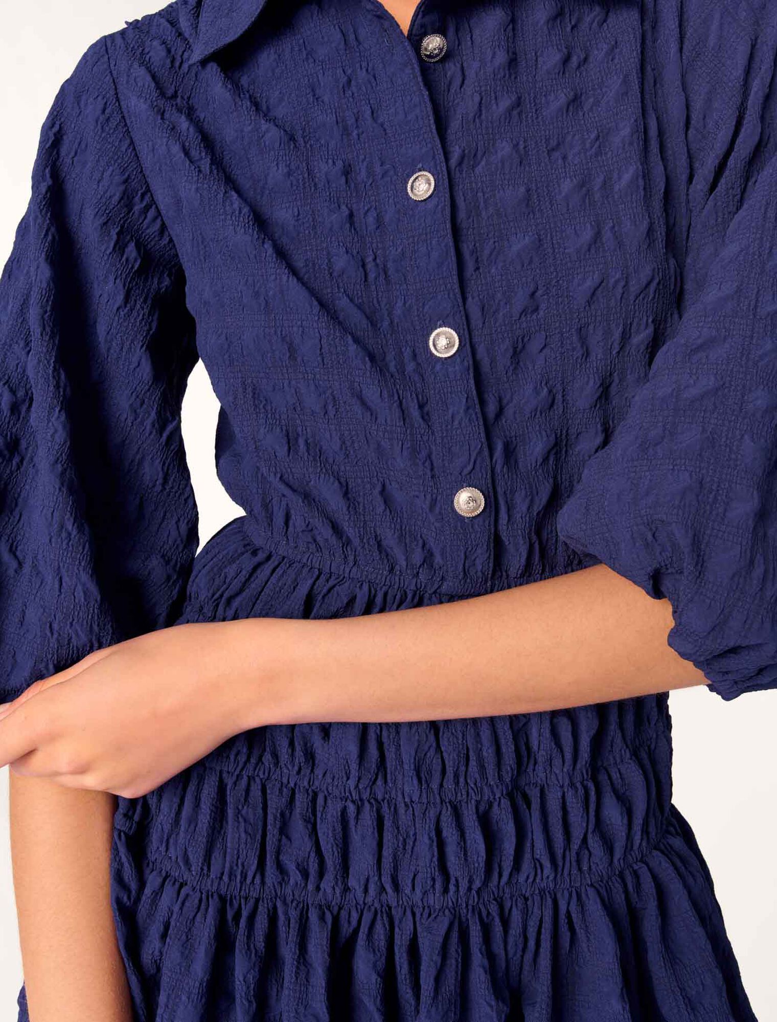 Short satin-effect pleated dress  Short satin-effect pleated dress