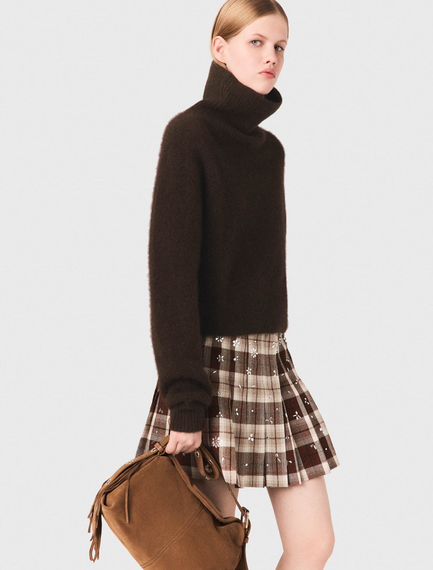 Yak blend roll-neck jumper