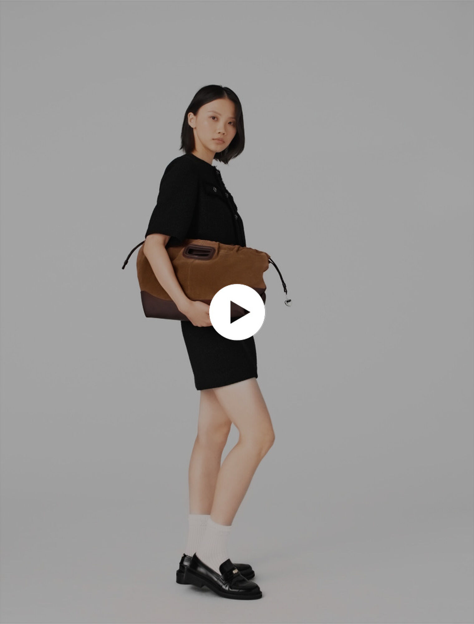 2-in-1 shiny tweed dress