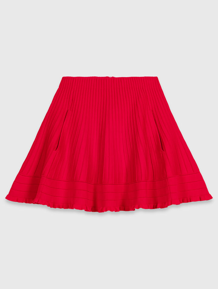 Compact knit short skirt