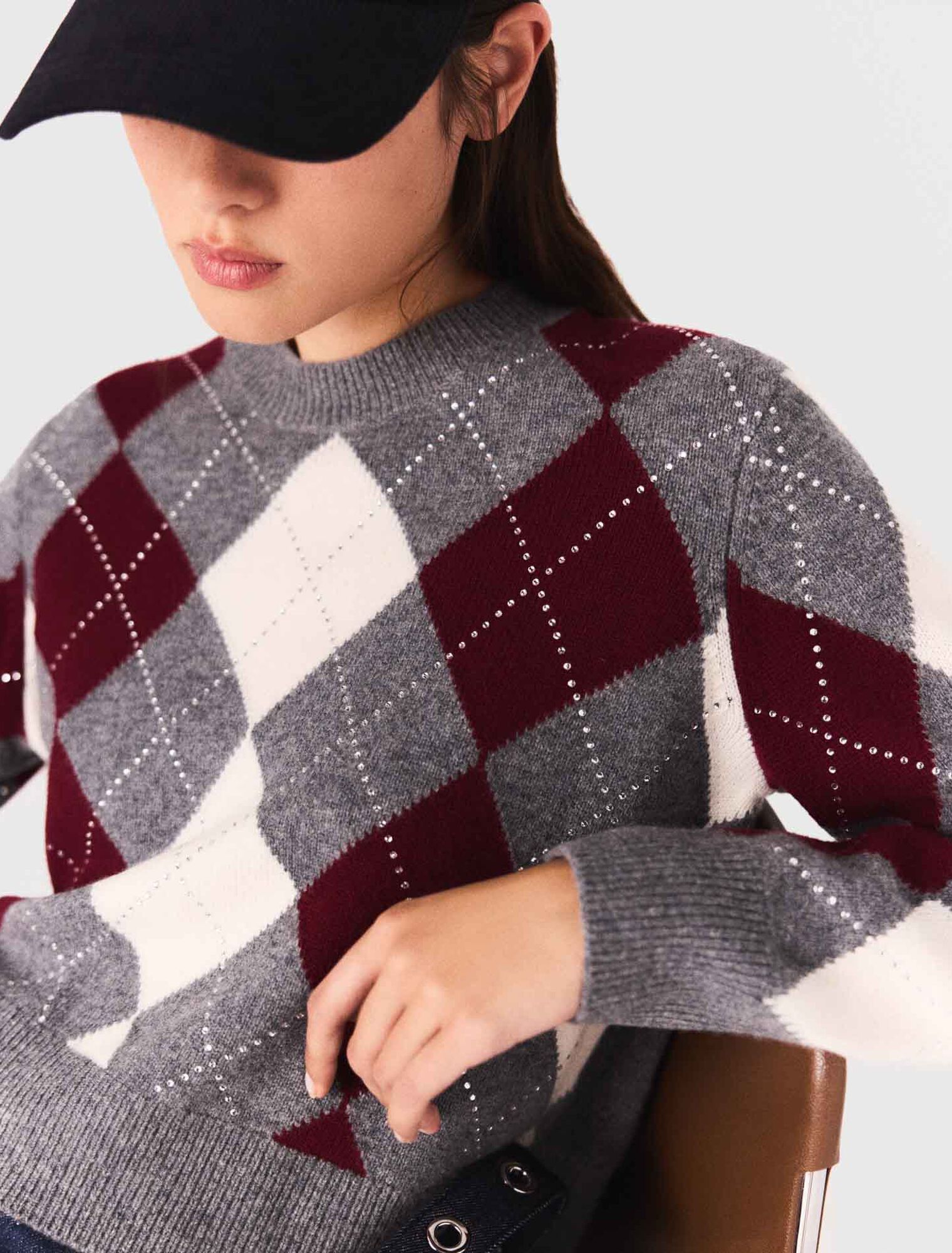 Argyle crop jumper