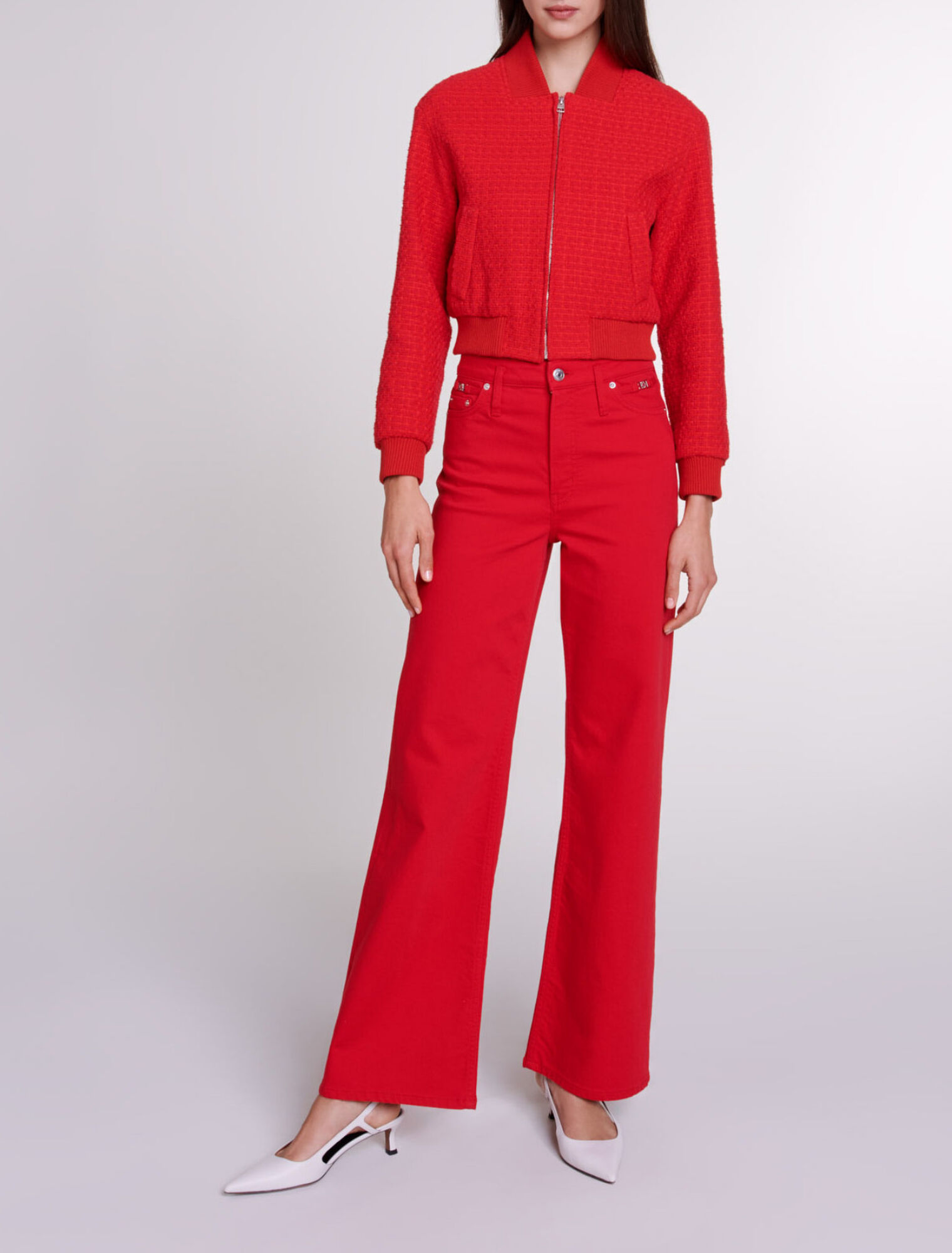 Wide-leg denim jeans