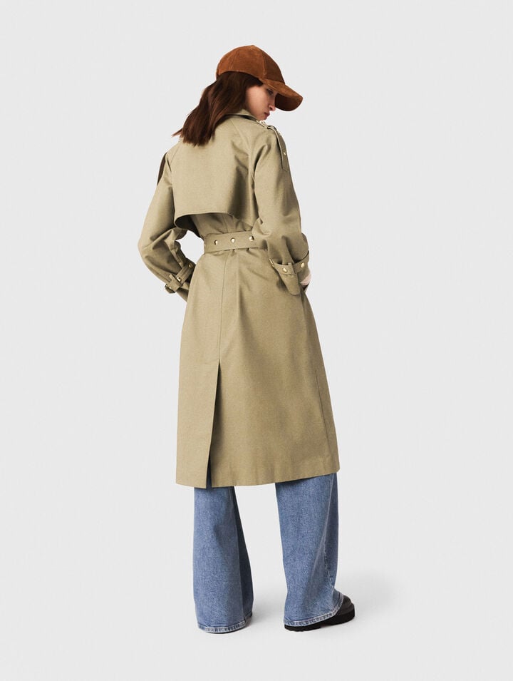 Removable collar stud trench coat